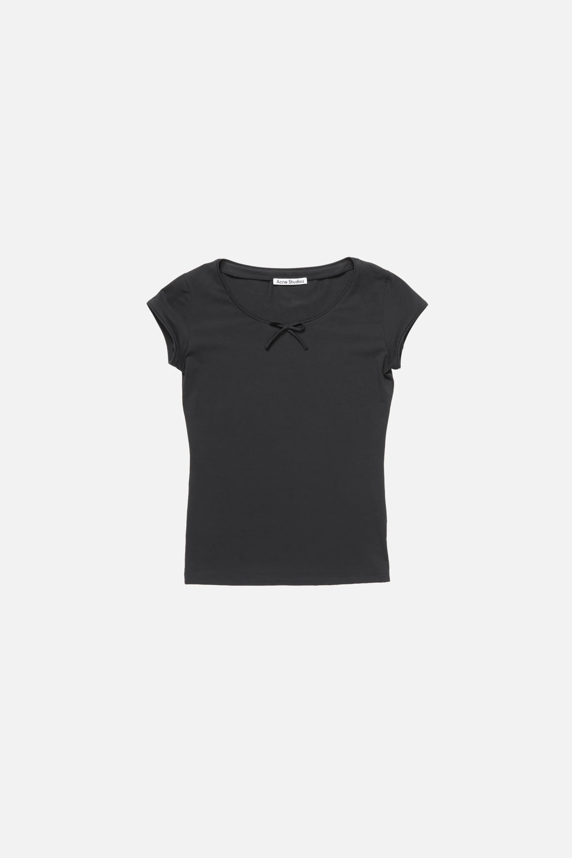 Jersey t-shirt with bow - Black - 1