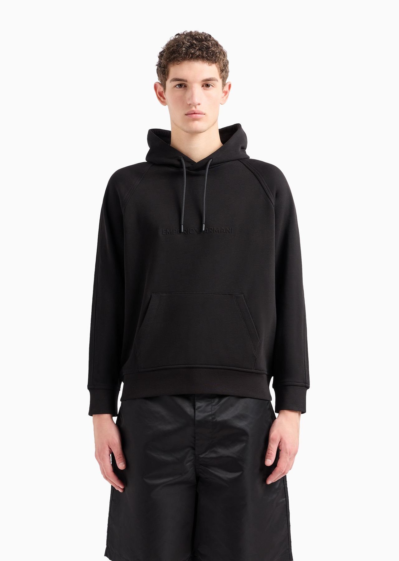 Oversized, hooded jersey sweatshirt with embossed logo - 2