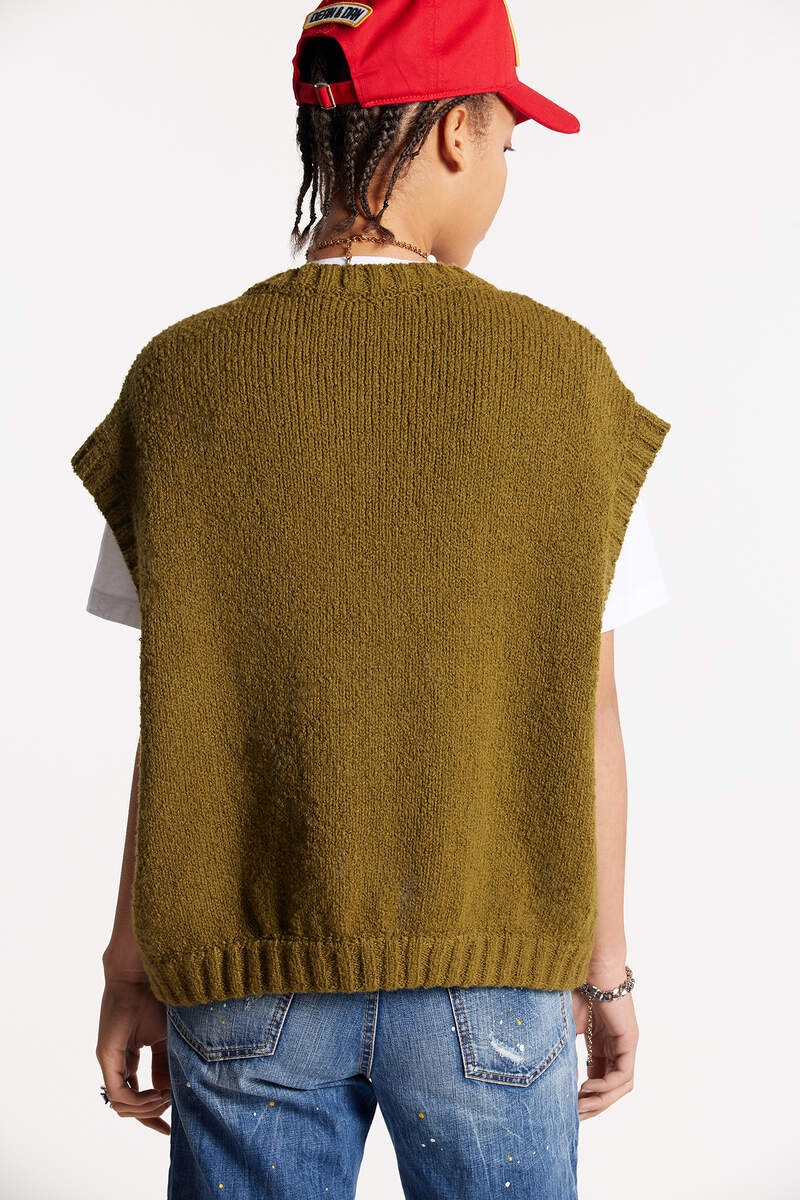 PATCH POCKET VEST KNIT - 2