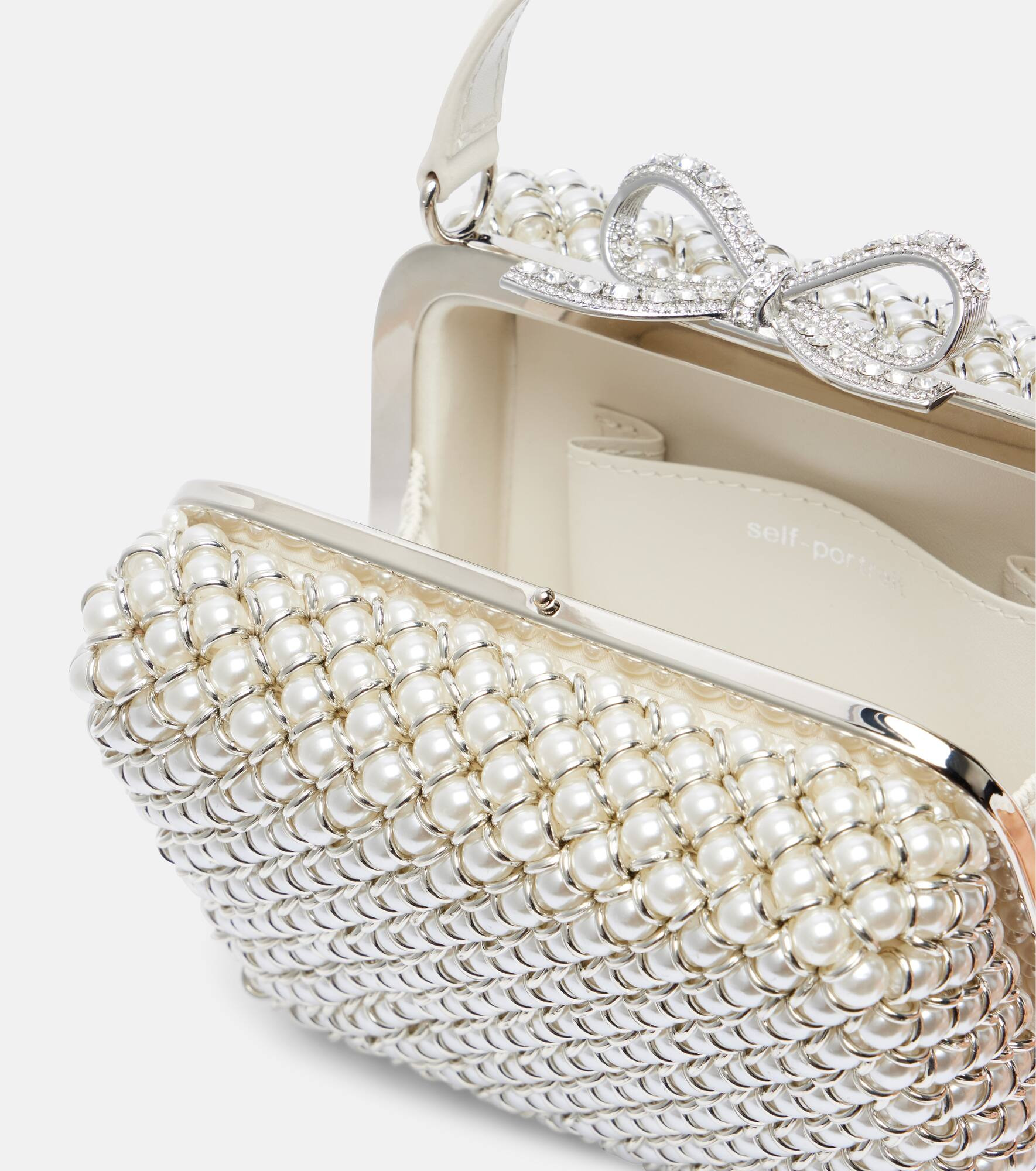 Micro faux pearls-embellished clutch - 3