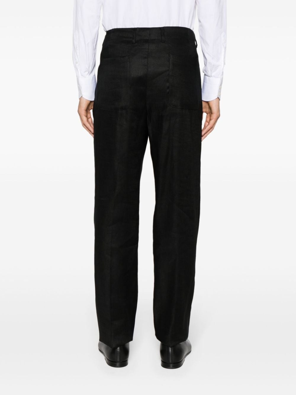 tapered-leg twill trousers - 4