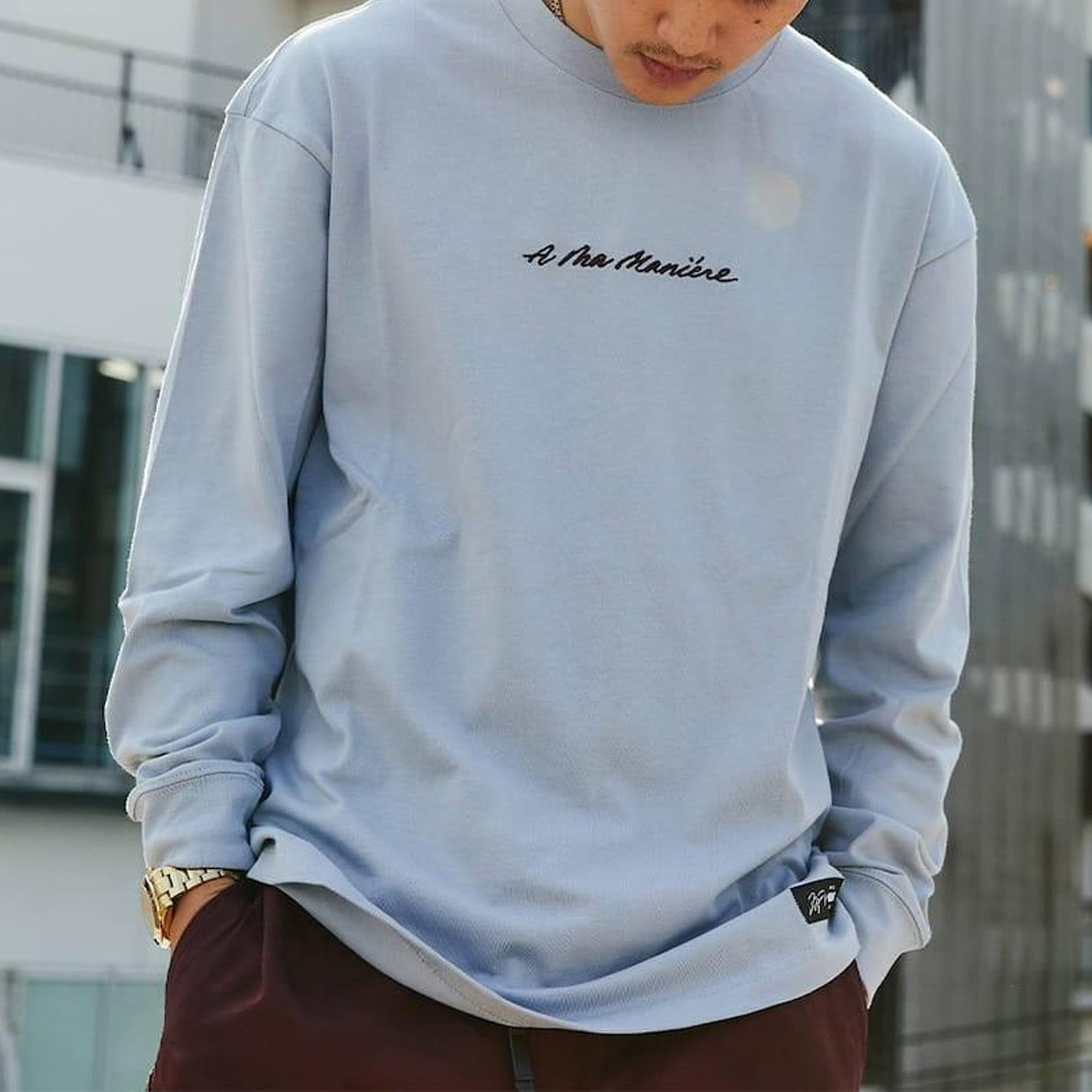 Air Jordan x A Ma Manire Crossover SS22 Long Sleeve Shirt 'Light Blue' DJ9759-464 - 3