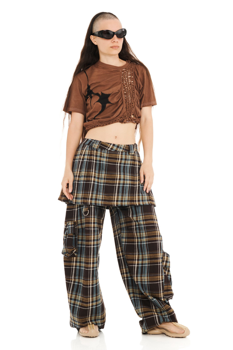 Collina Strada LOAM PLAID LAWN SKIRT CARGO PANT outlook