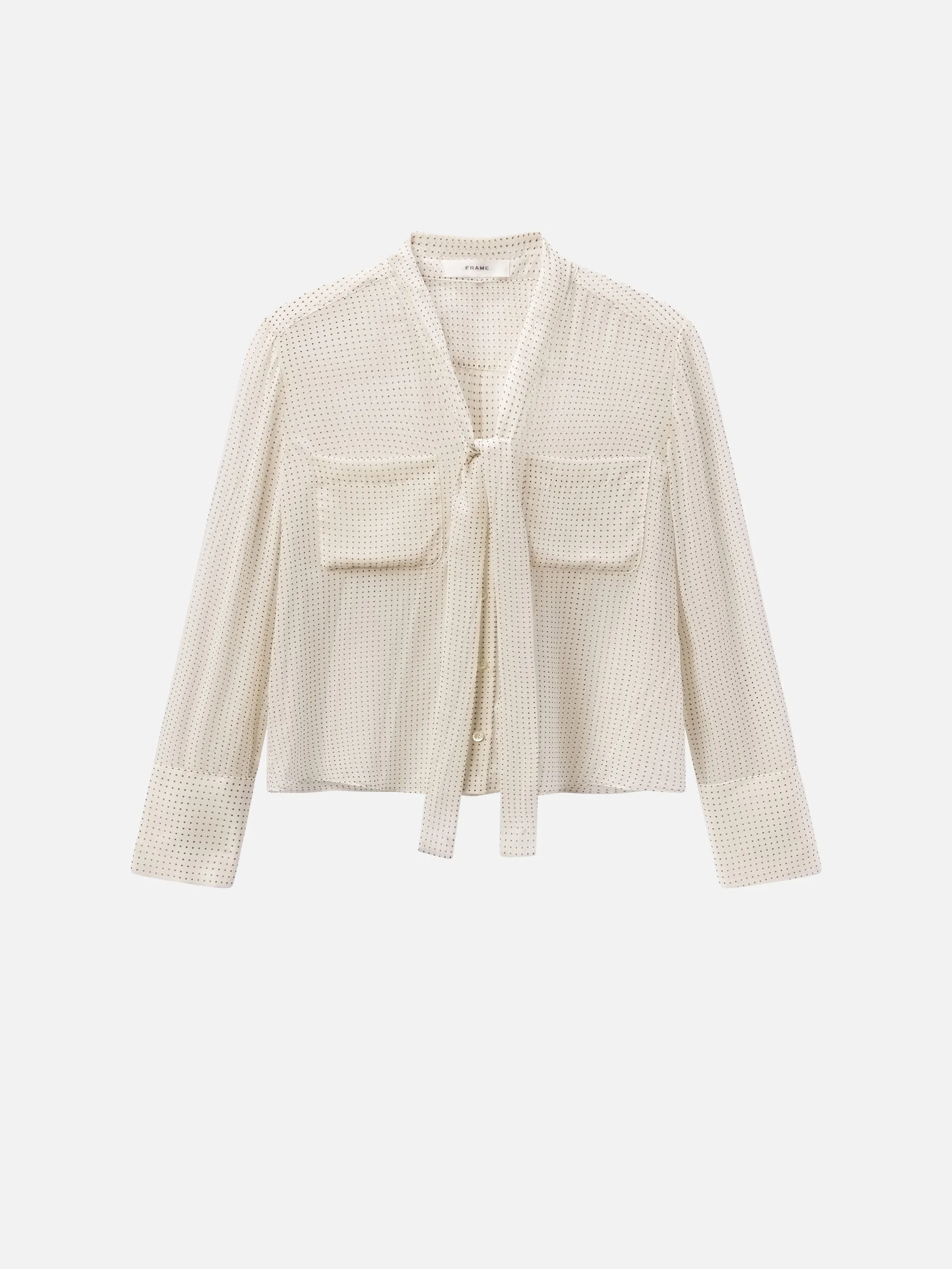 Polka Dot Modern Tie Blouse - 1