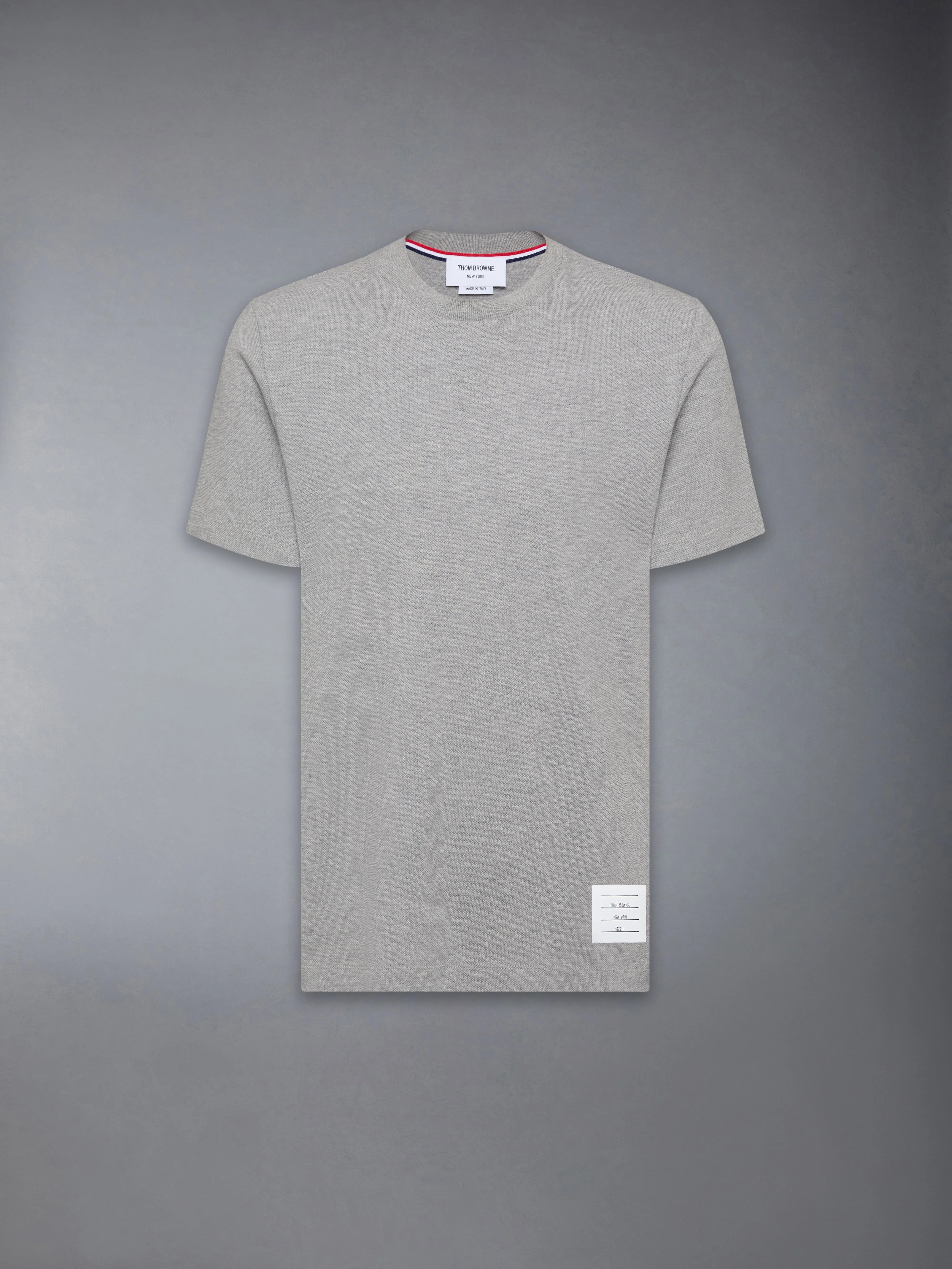 Light Grey Classic Pique Rib Side Insert 4-Bar T-shirt - 1
