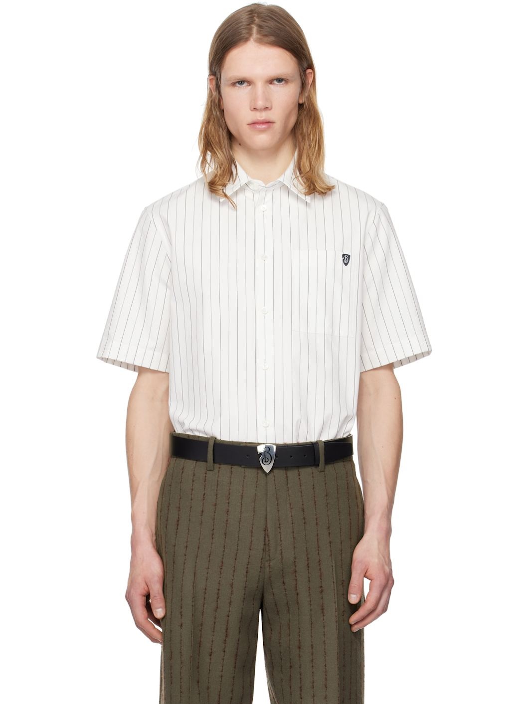 White Pinstripe Shirt - 1