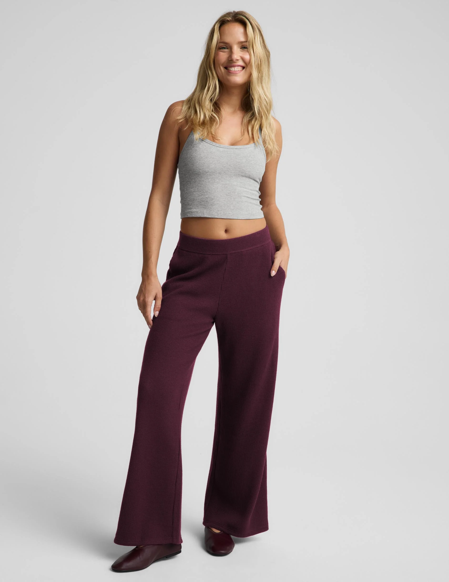 Rest Day Waffle Wide Leg Pant - 1