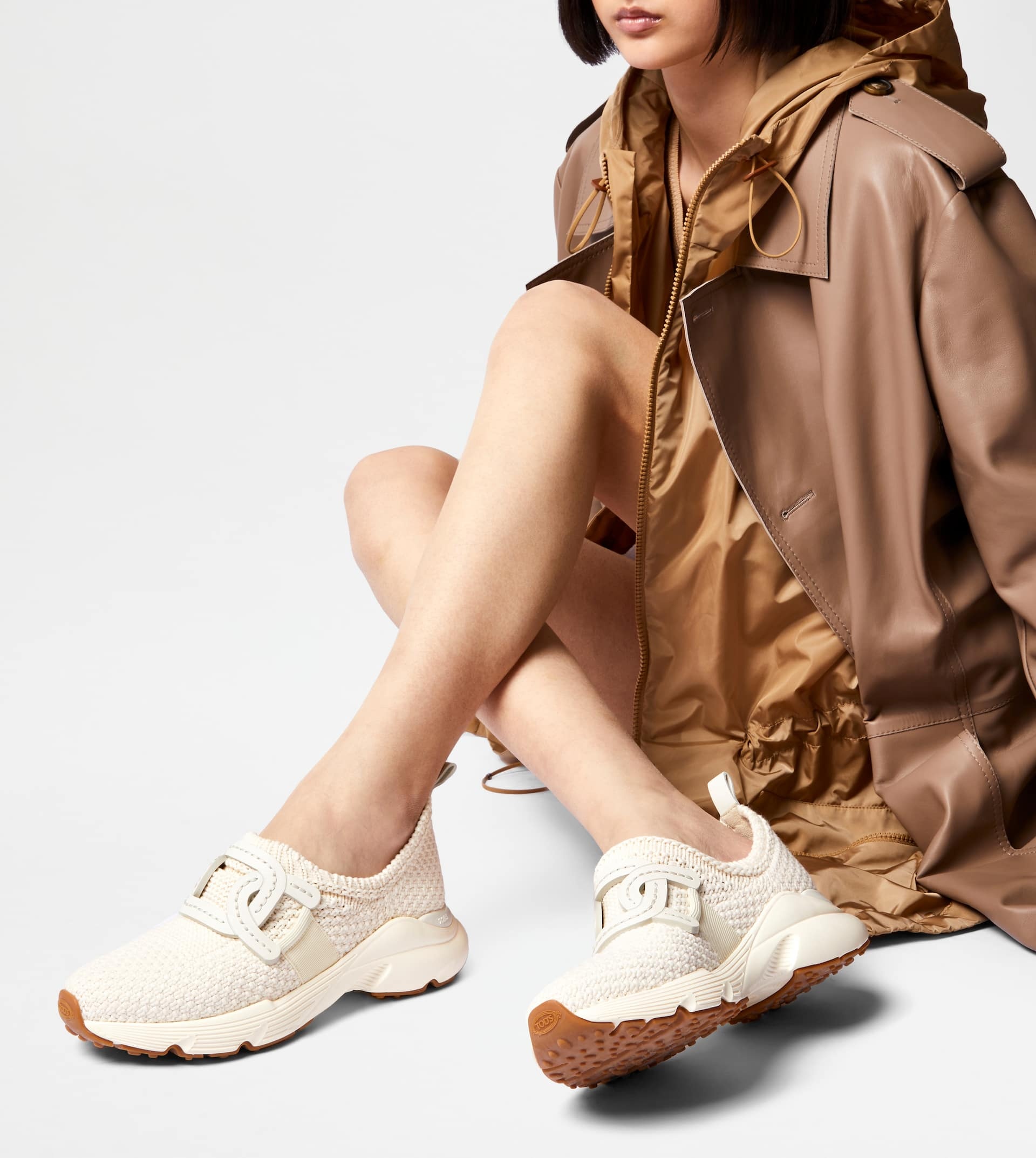 SLIP-ON SNEAKERS IN FABRIC - OFF WHITE - 2