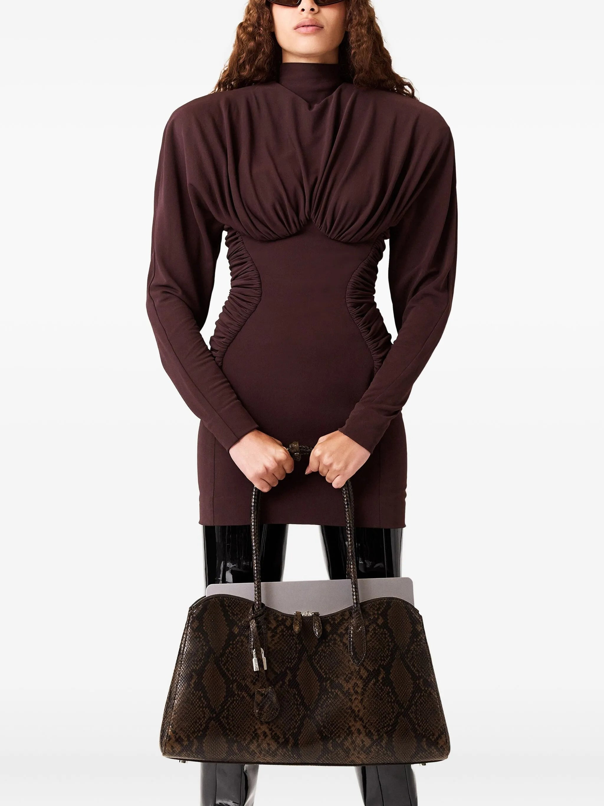 Stella Mccartney High-neck Ruched Mini Dress - 4