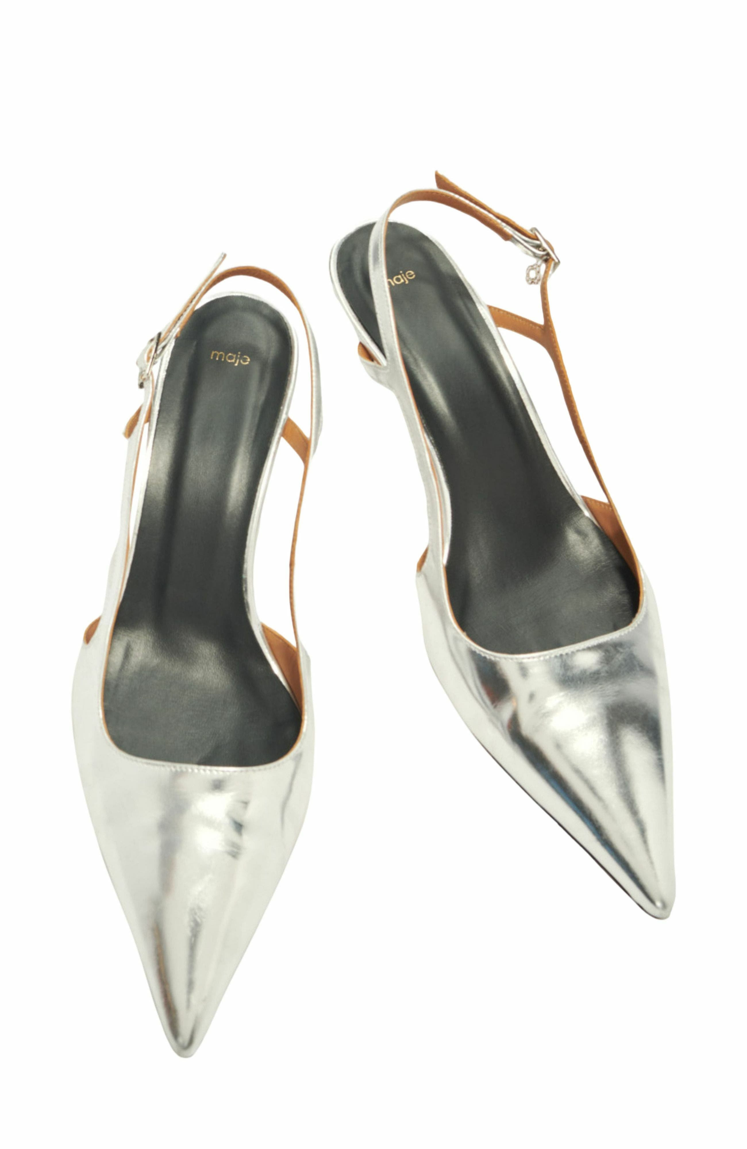 maje Silver leather strappy heels at Nordstrom - 2