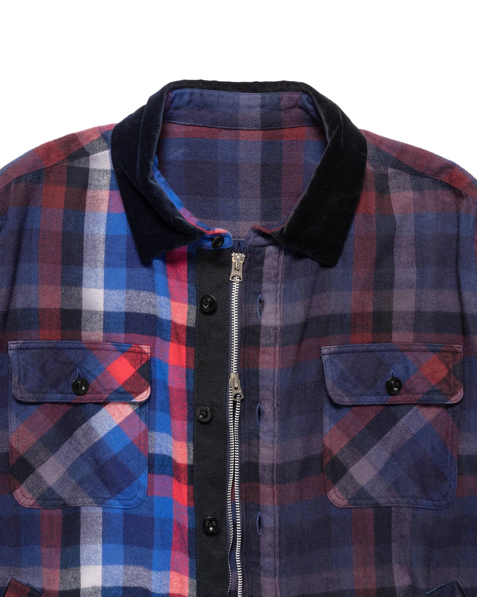 OVERDYE PLAID SHIRT NAVY - 5