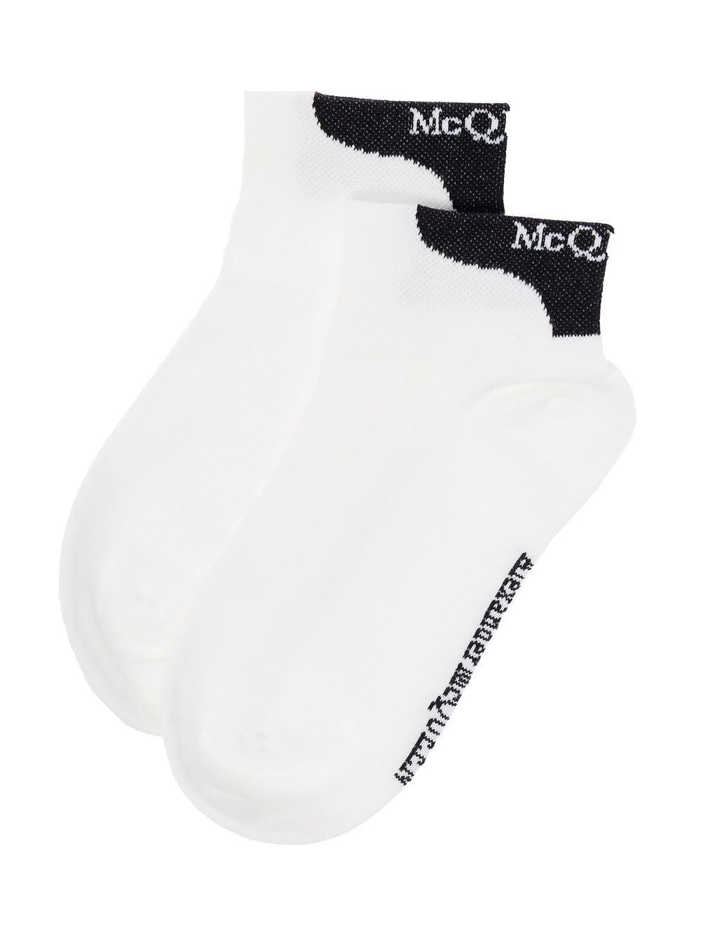 Alexander Mcqueen Women Alexander Mcqueen Woman's White Cotton Socks With Logo - 4