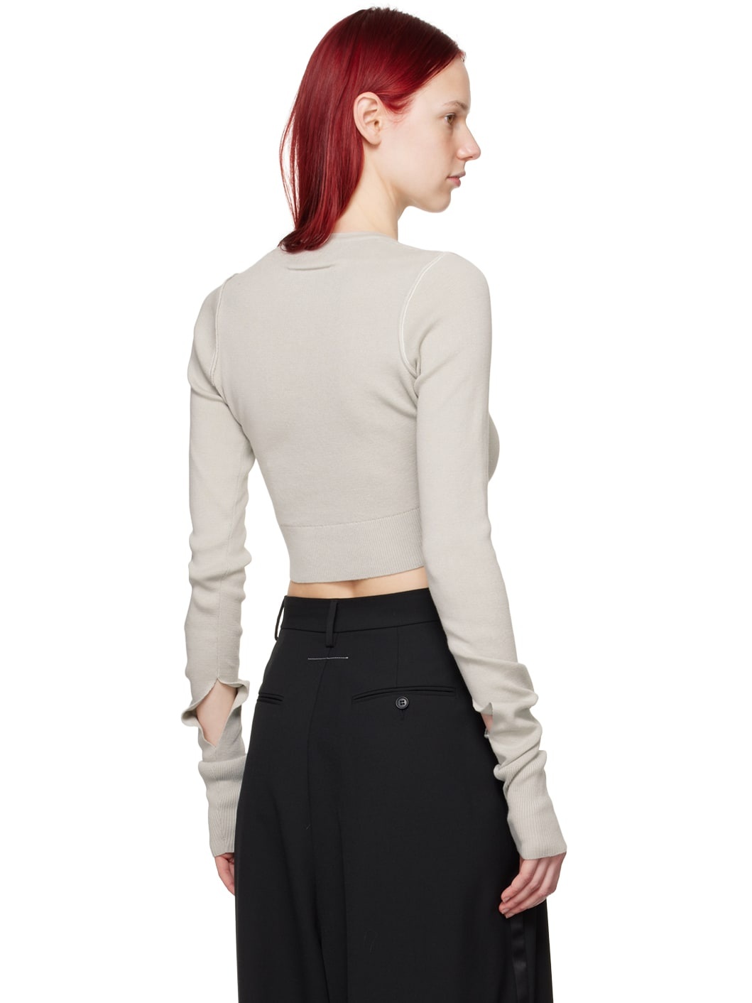 Gray Cutout Cardigan - 3