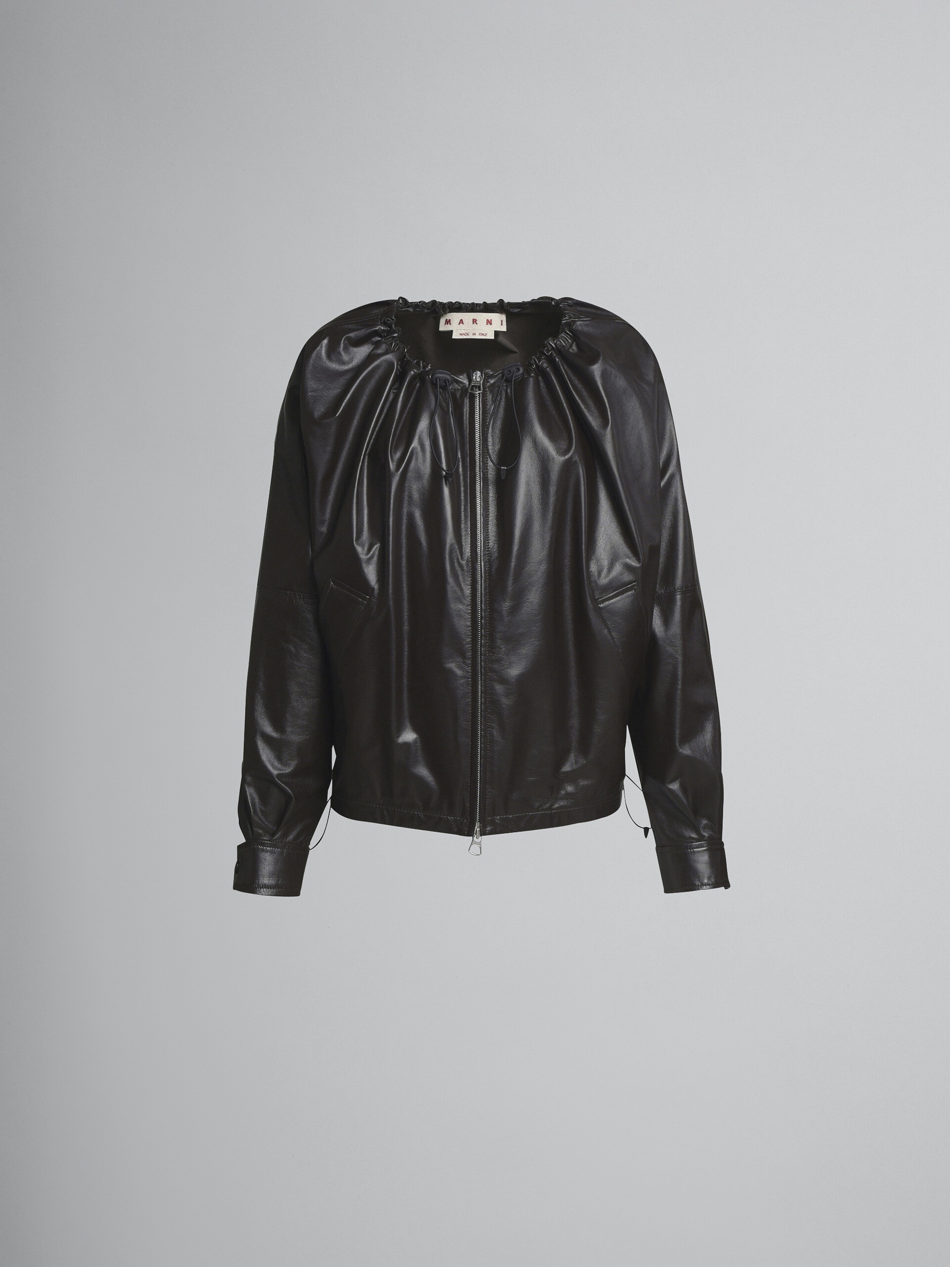 LIGHT NAPPA LEATHER CROPPED JACKET - 1