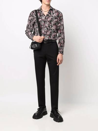 Valentino slim-fit pressed-crease tailored trousers outlook