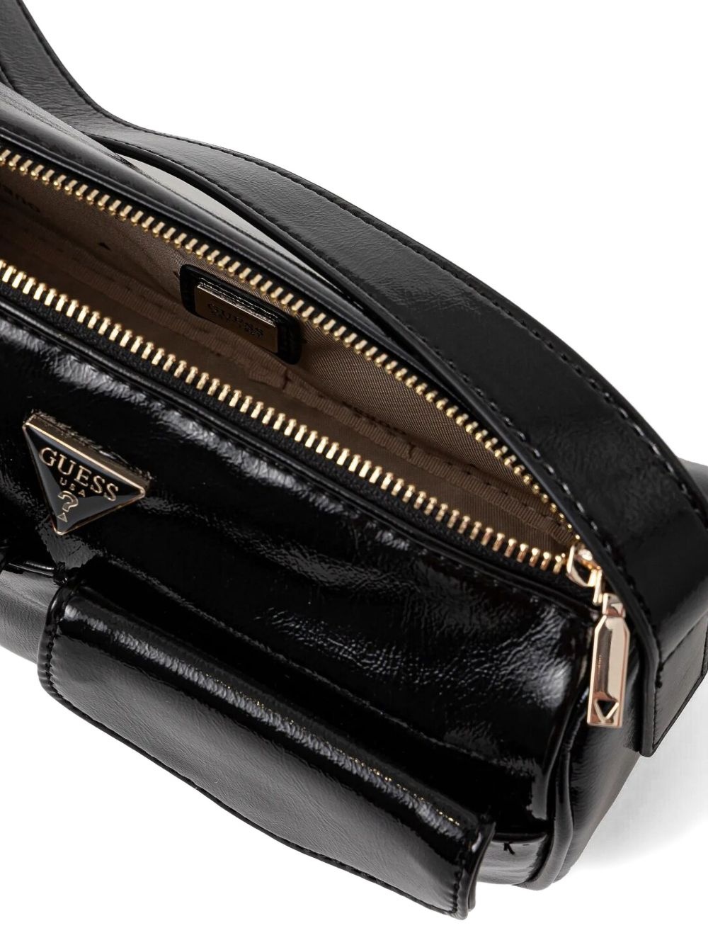Waldena patent leather dual-pocket shoulder bag - 3