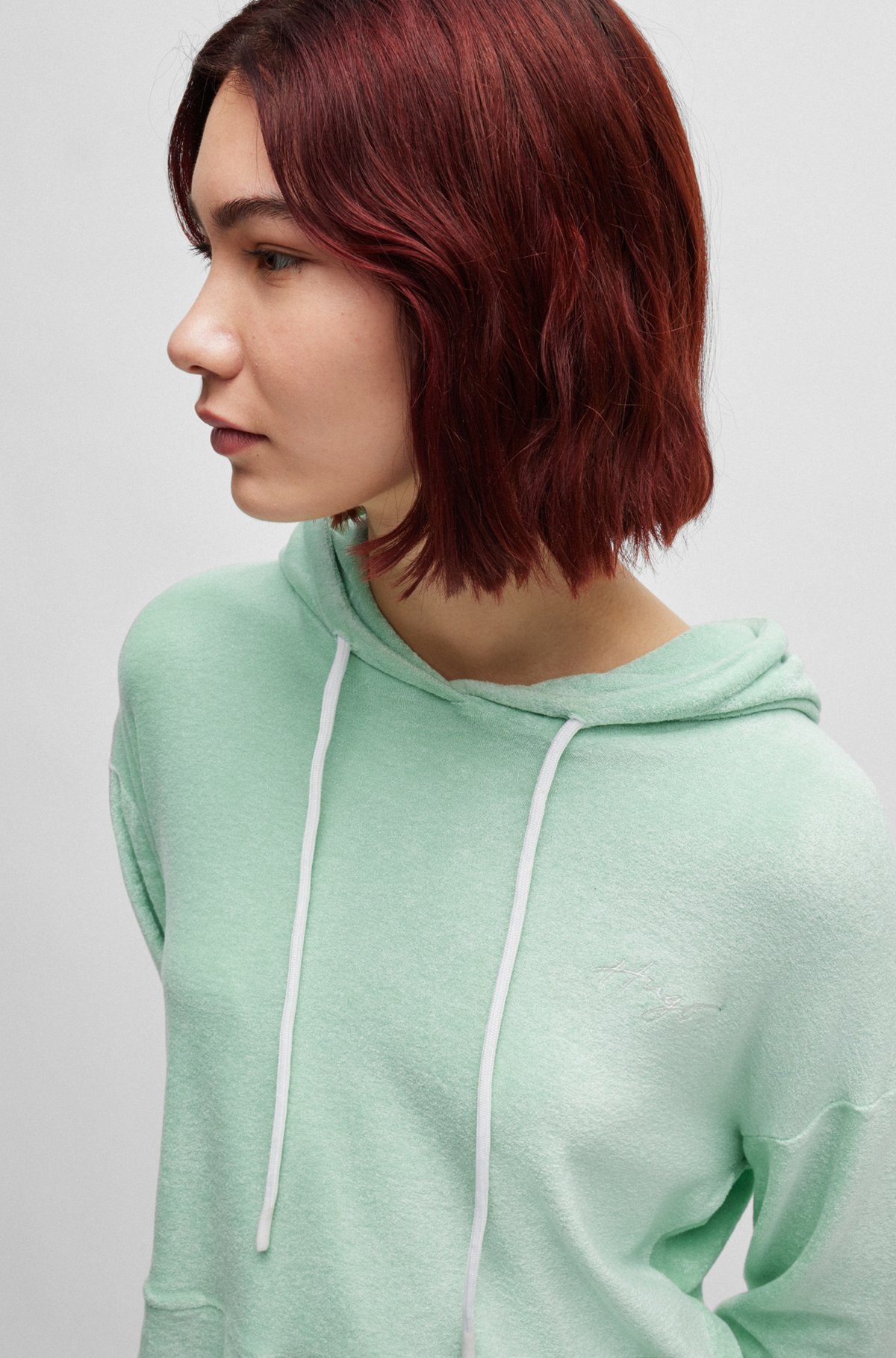 HOODIE IN TERRY FABRIC WITH HANDWRITTEN LOGO - 4