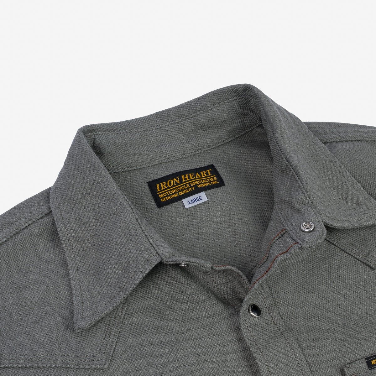 IHSH-235-GRY 13oz Military Serge Western Shirt - Grey - 9