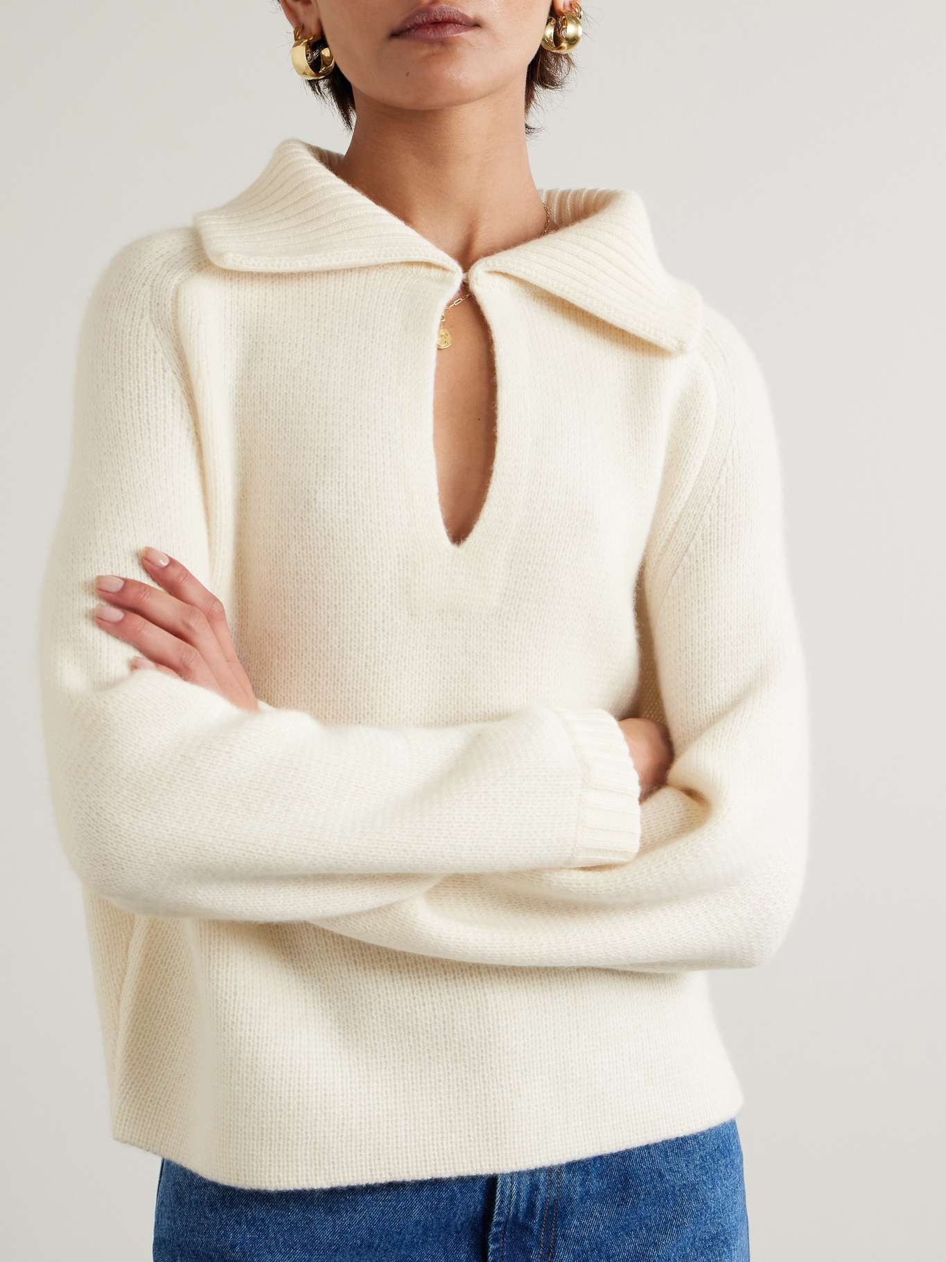 Leling organic cashmere sweater White - 3