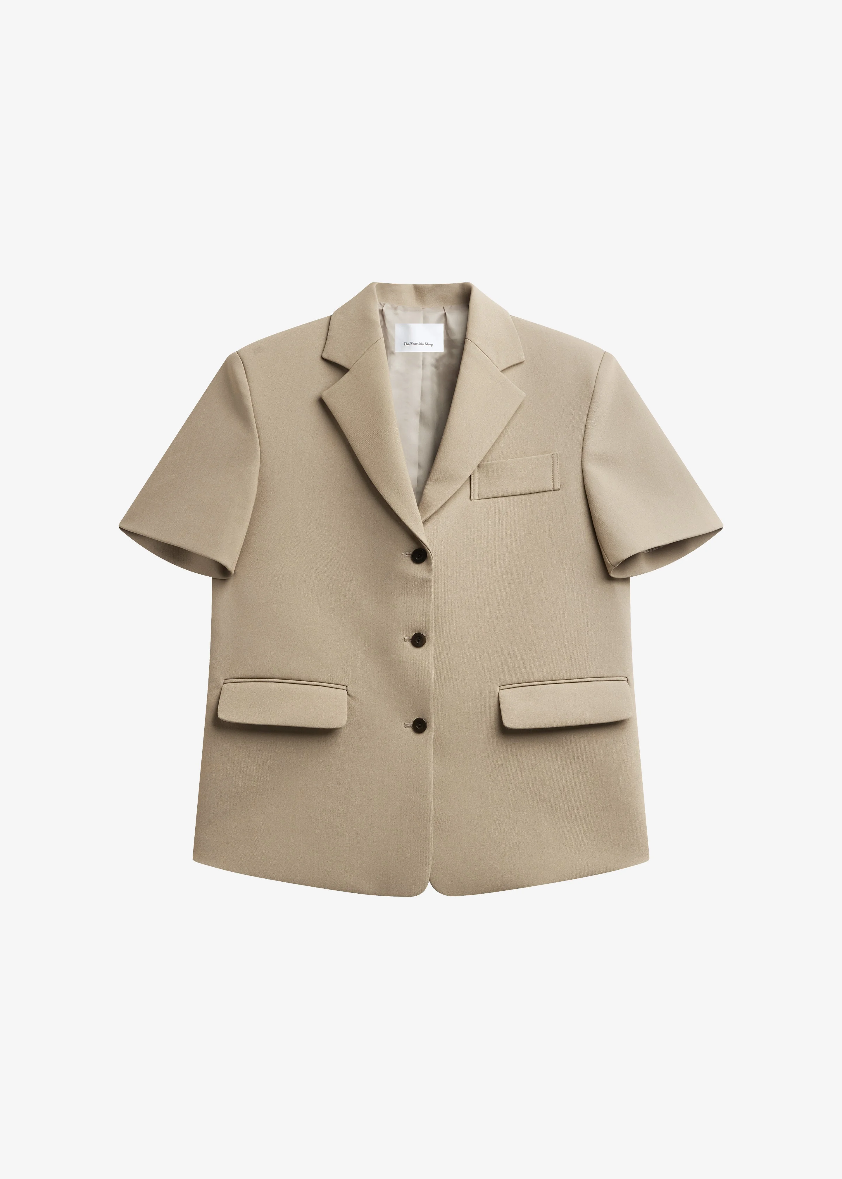 Belliva Short Sleeve Blazer - Camel - 1