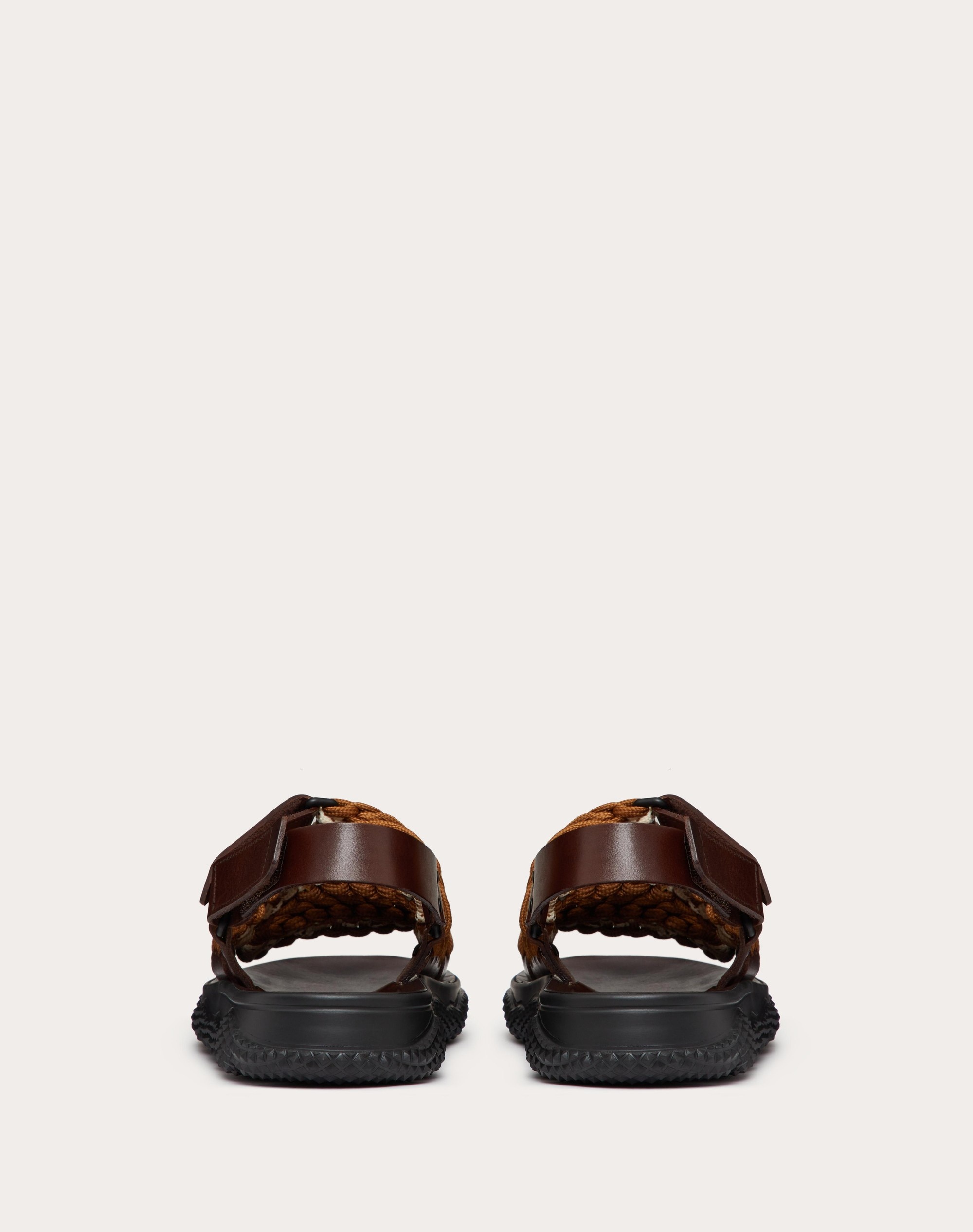 VALENTINO GARAVANI CROCHET SANDAL IN FABRIC AND LEATHER - 3