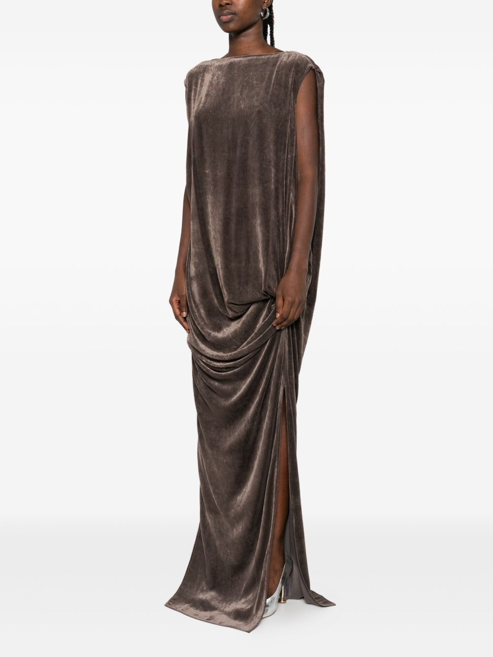 draped cowl-neck dress - 3