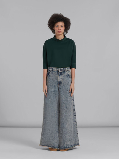 Marni PINK MARBLED DENIM WIDE-LEG TROUSERS outlook