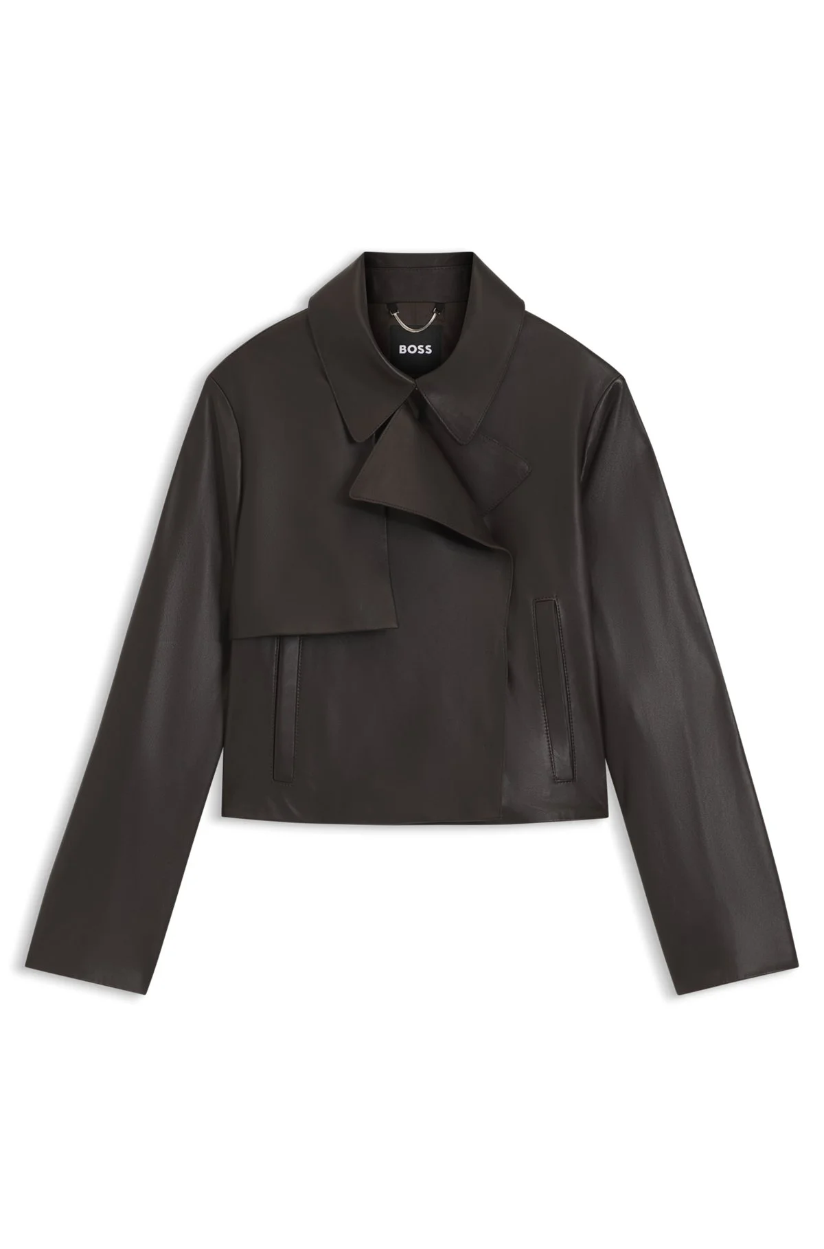 TRENCH-STYLE LEATHER JACKET WITH INNER DRAWCORD - 1
