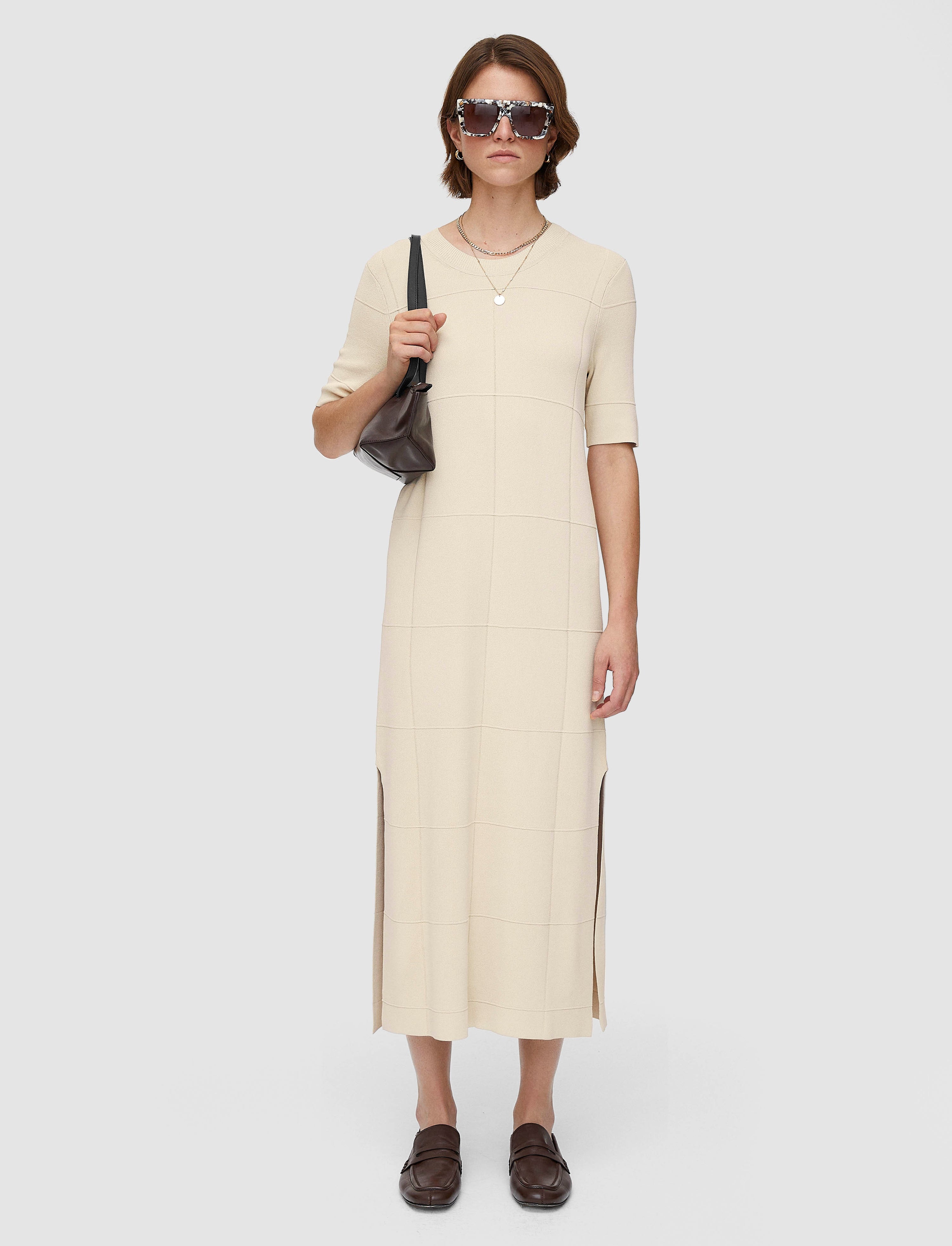 Grid Viscose Knitted Dress - 2