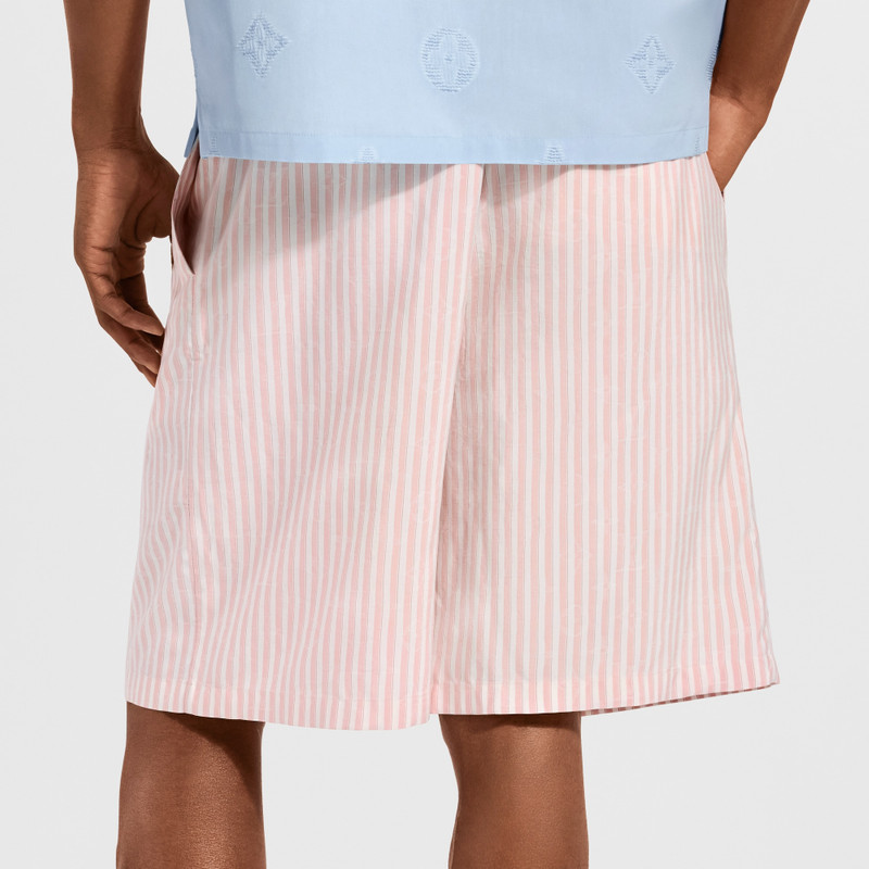 Monogram Striped Silk Shorts 3