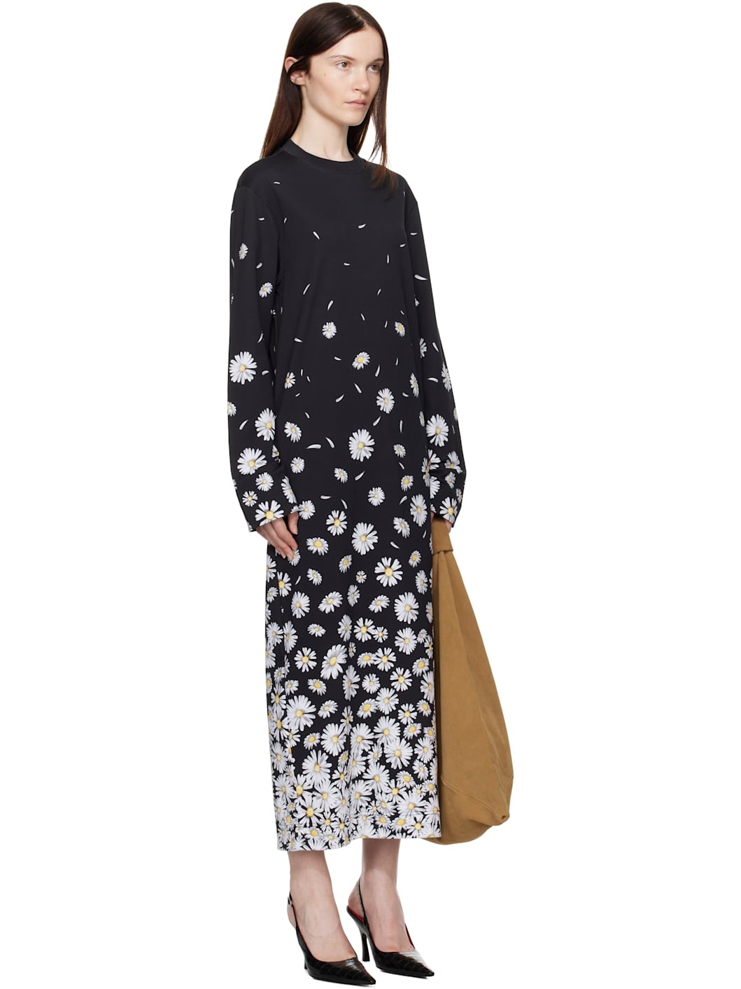 Black Interlock Daisy Degradé Maxi Dress - 2