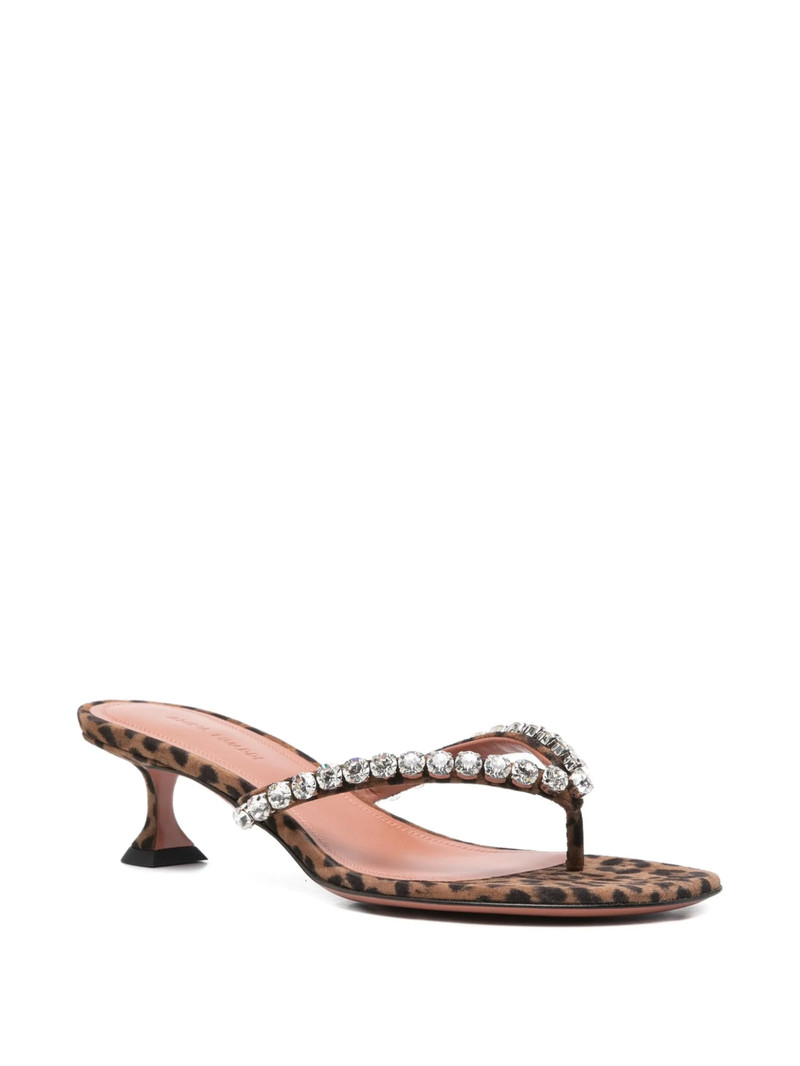 Amina Muaddi Amina Muaddi 45mm Leopard-printed Crystal-detail Sandals outlook
