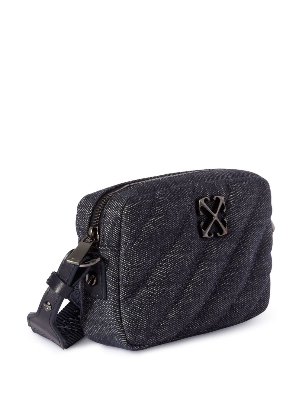 small quilted denim shoulder bag - 4