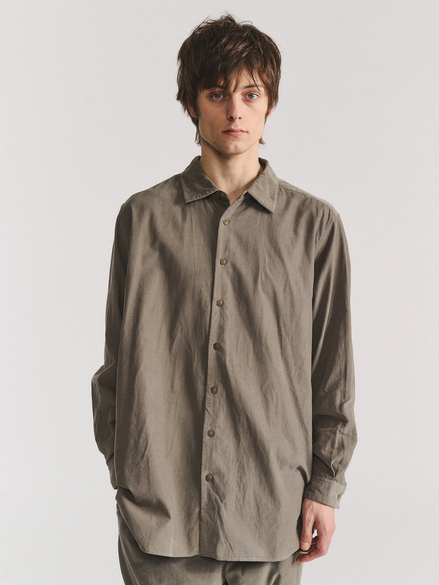 IKLA SHIRT - PIN CORD - LIGHT KHAKI - 1