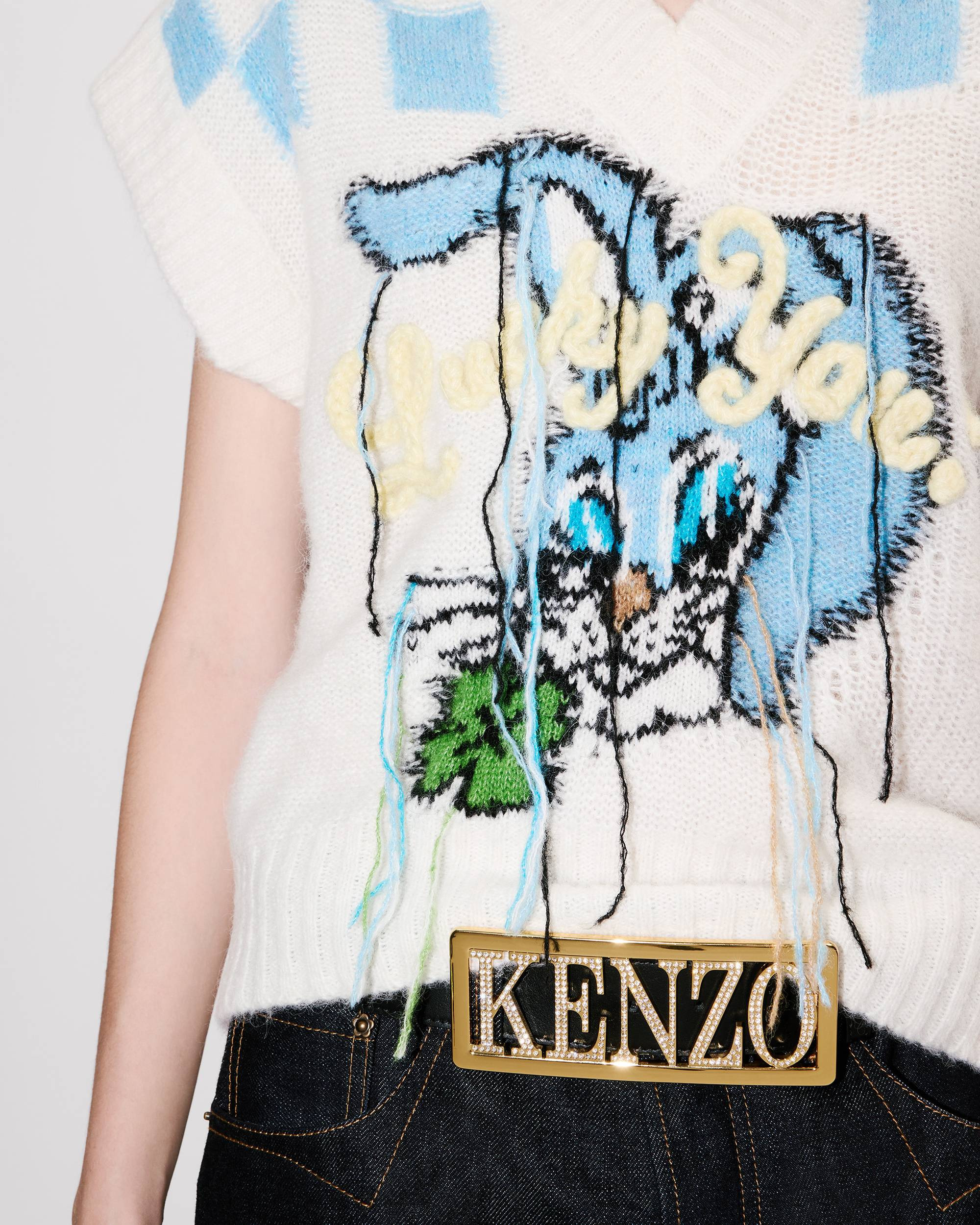 'KENZO Cartoon' vest in hairy alpaca - 7