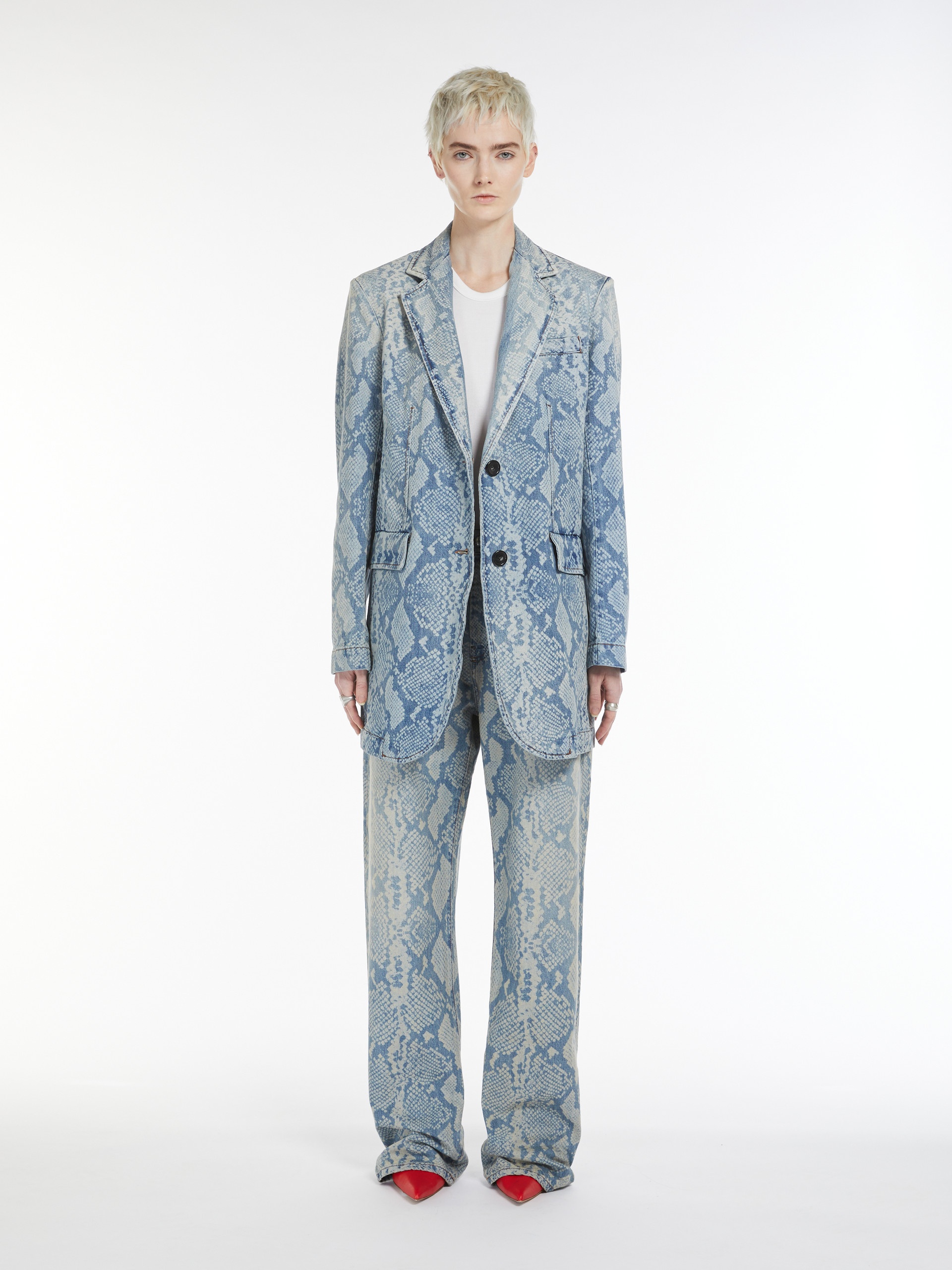 DIEGO Five-pocket trousers with python print - 2