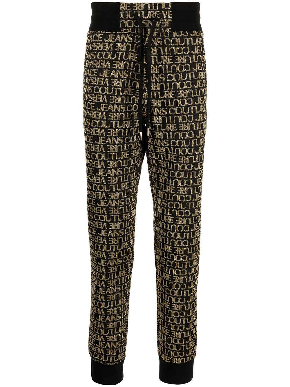 logo-embroidered cotton track pants - 1