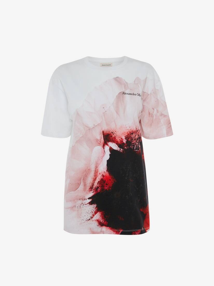 Anemone Print T-shirt in White/pink - 1