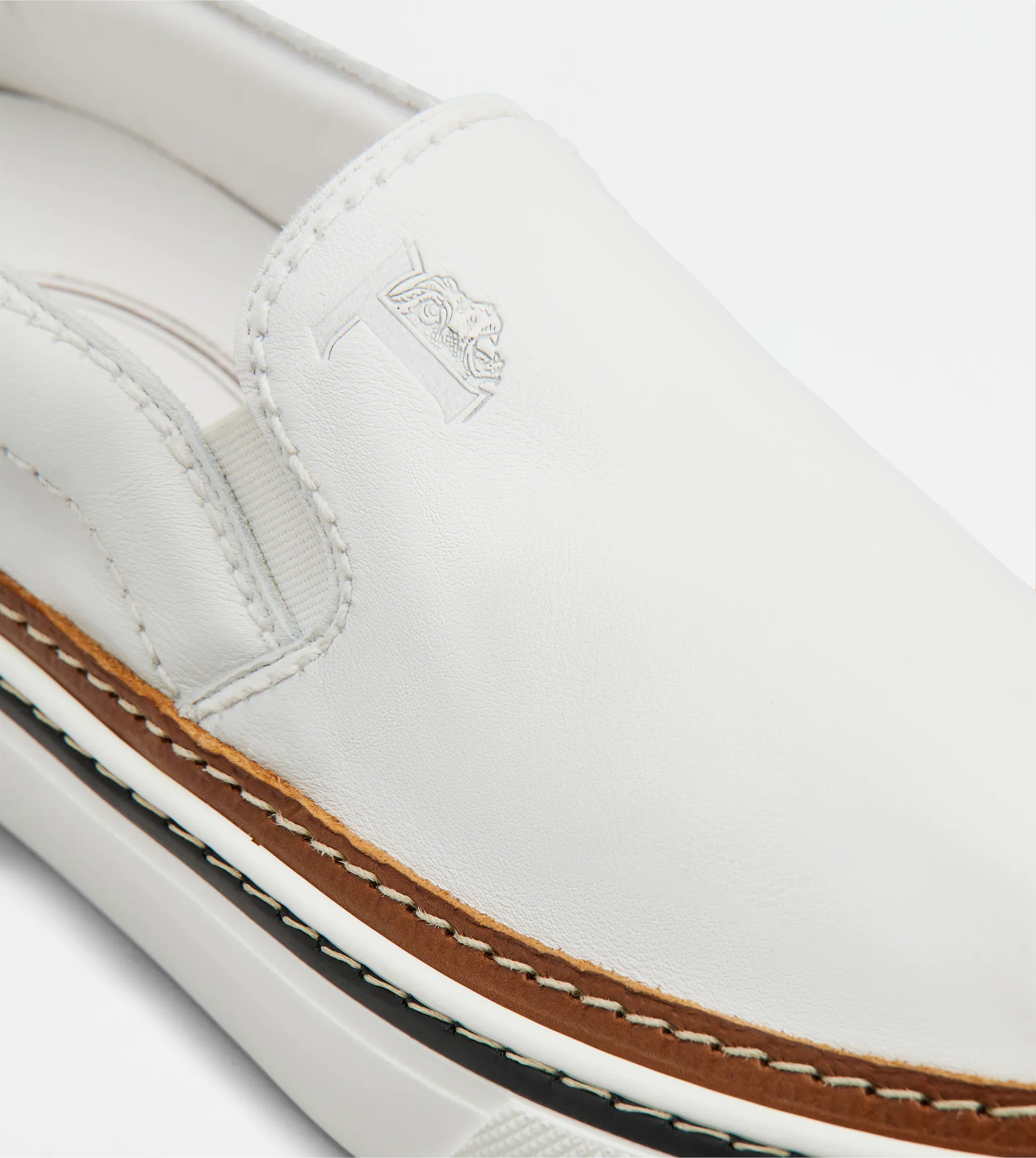 SLIP-ON IN LEATHER - WHITE - 5