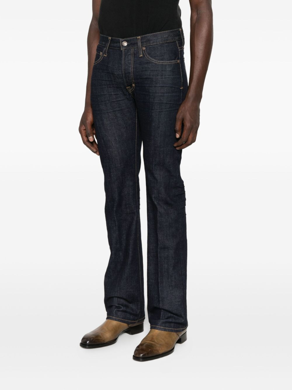 Selvedge Bootcut cotton jeans - 3