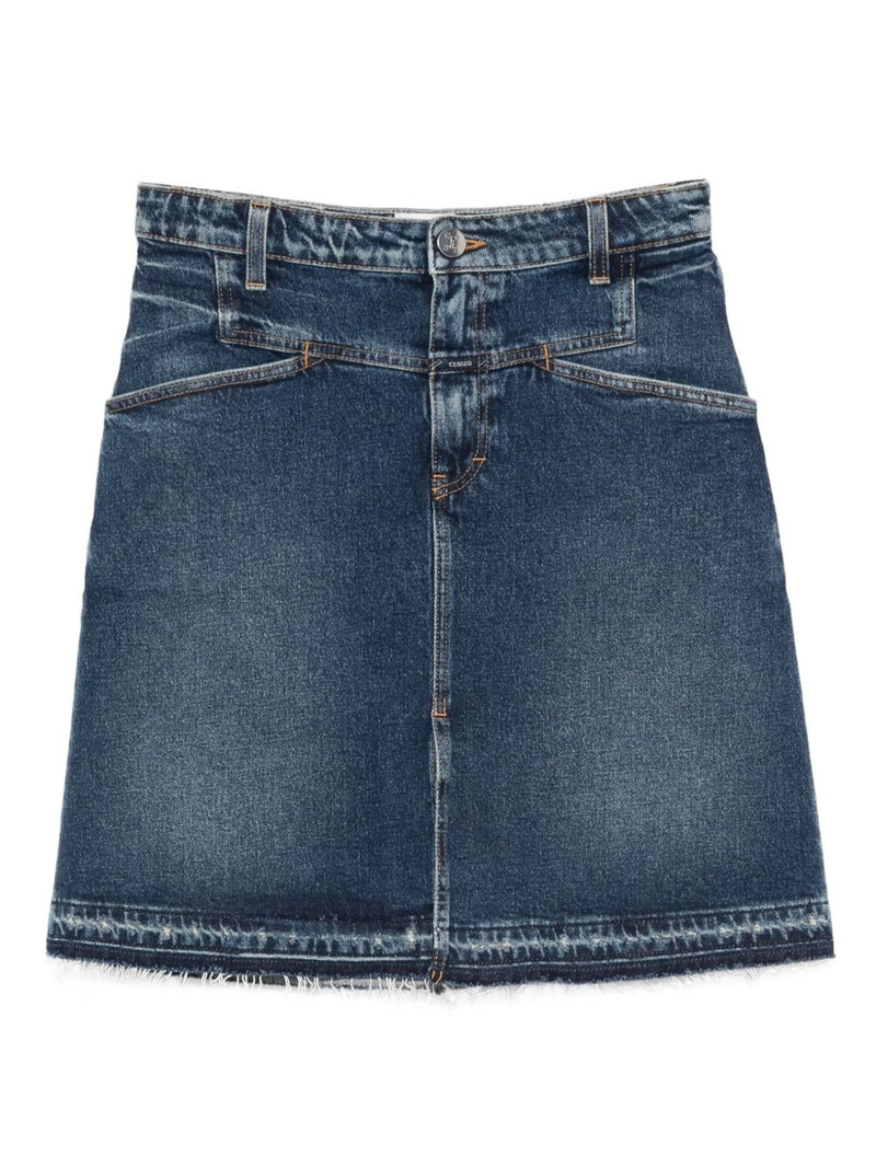 raw-cut denim mini skirt 1