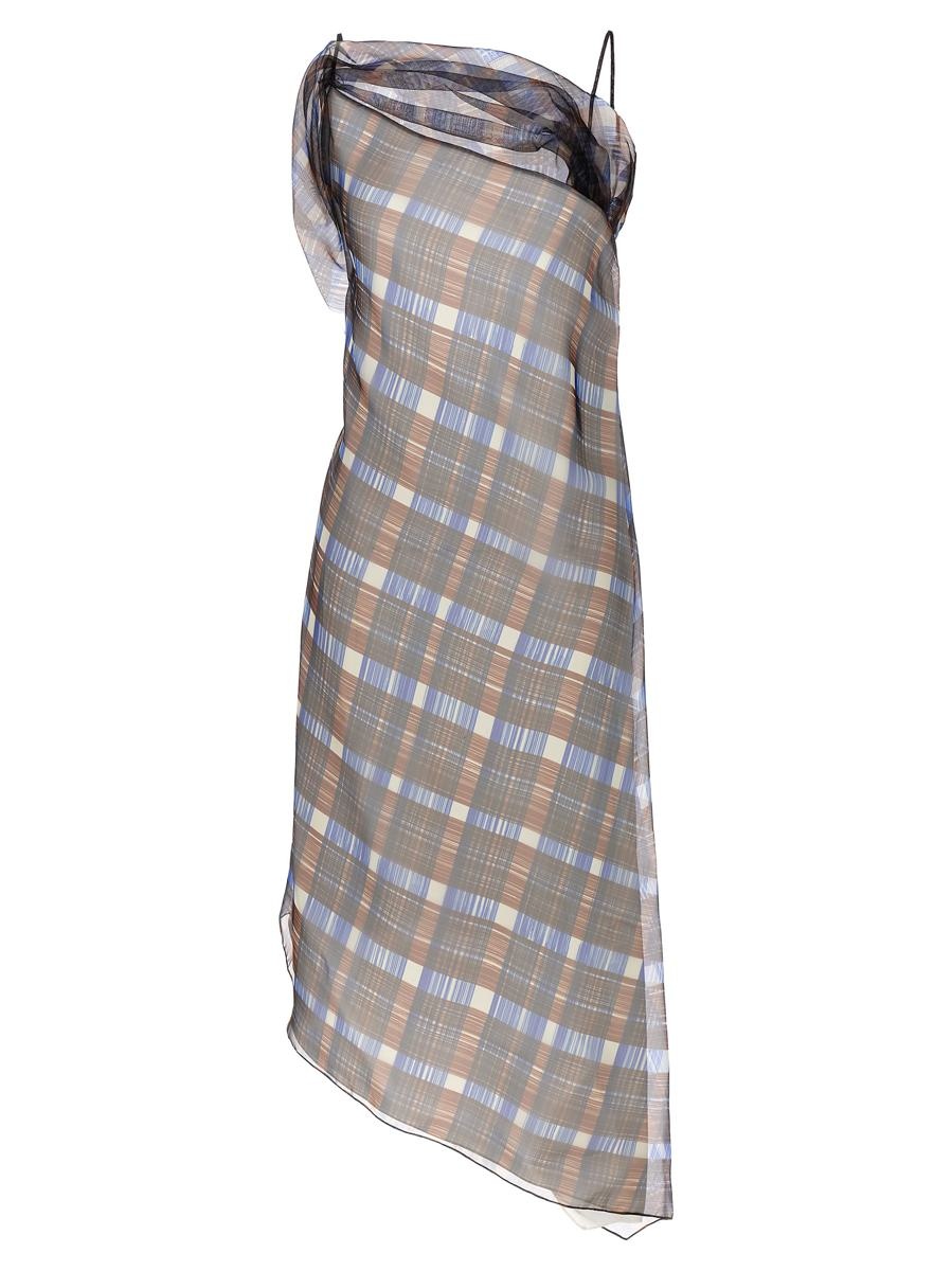 ワンピース FERRAGAMO Asymmetrical dress Multicolor 0765105 Midi dress with asymmetric drape - Women | Ferragamo