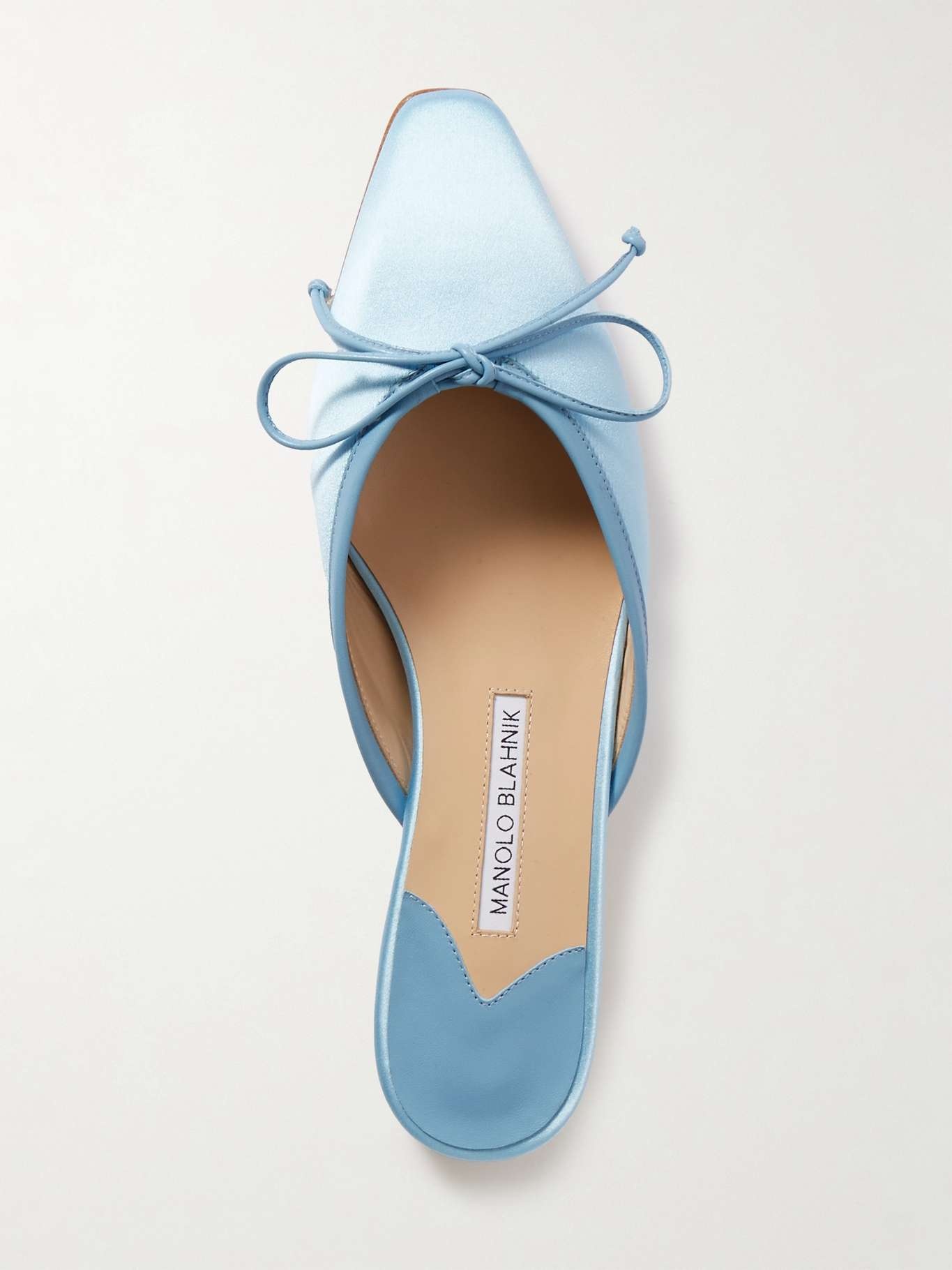 Ballerimu bow-detailed satin mules Light blue - 5