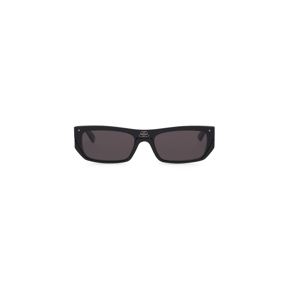 BALENCIAGA Shield Rectangle Sunglasses in Black | REVERSIBLE