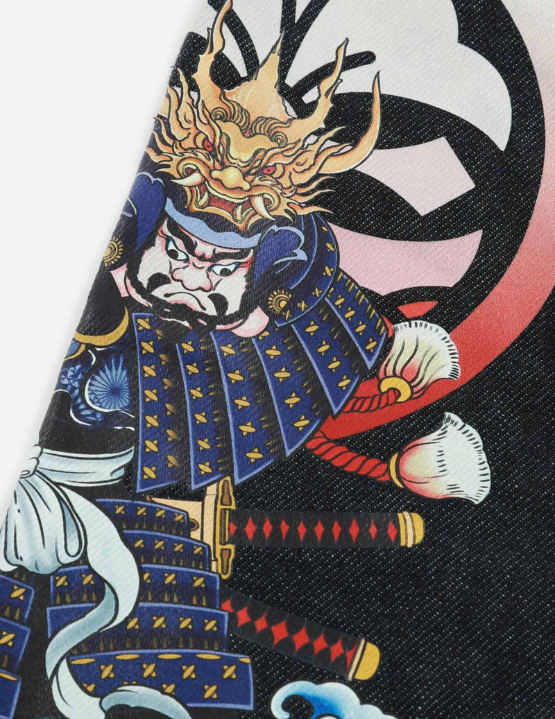 SAMURAI PRINT AND SEAGULL EMBROIDERY SLIM-FIT JEANS #2010 7