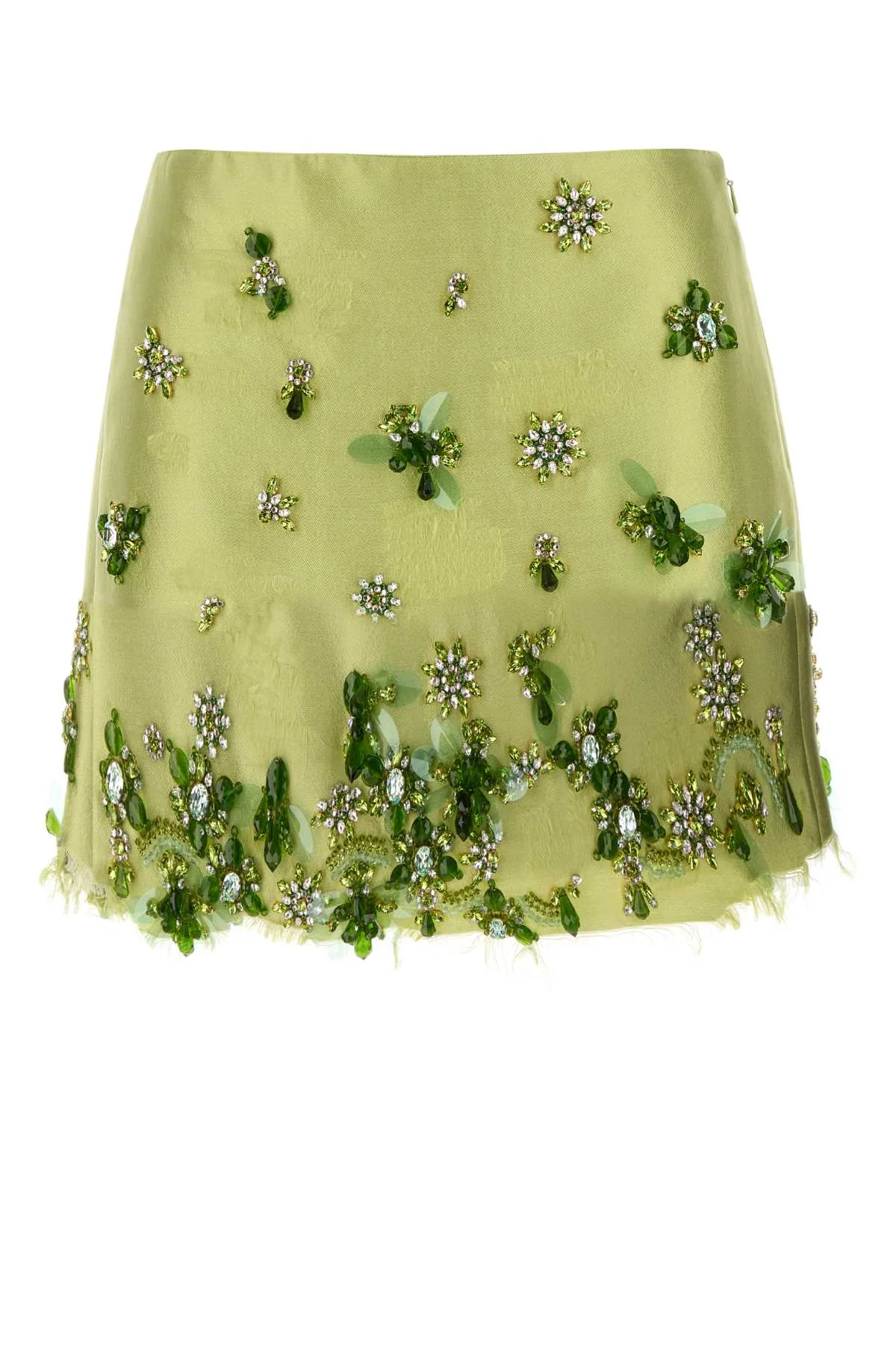 Prada Women Light Green Silk Blend Mini Skirt - 1