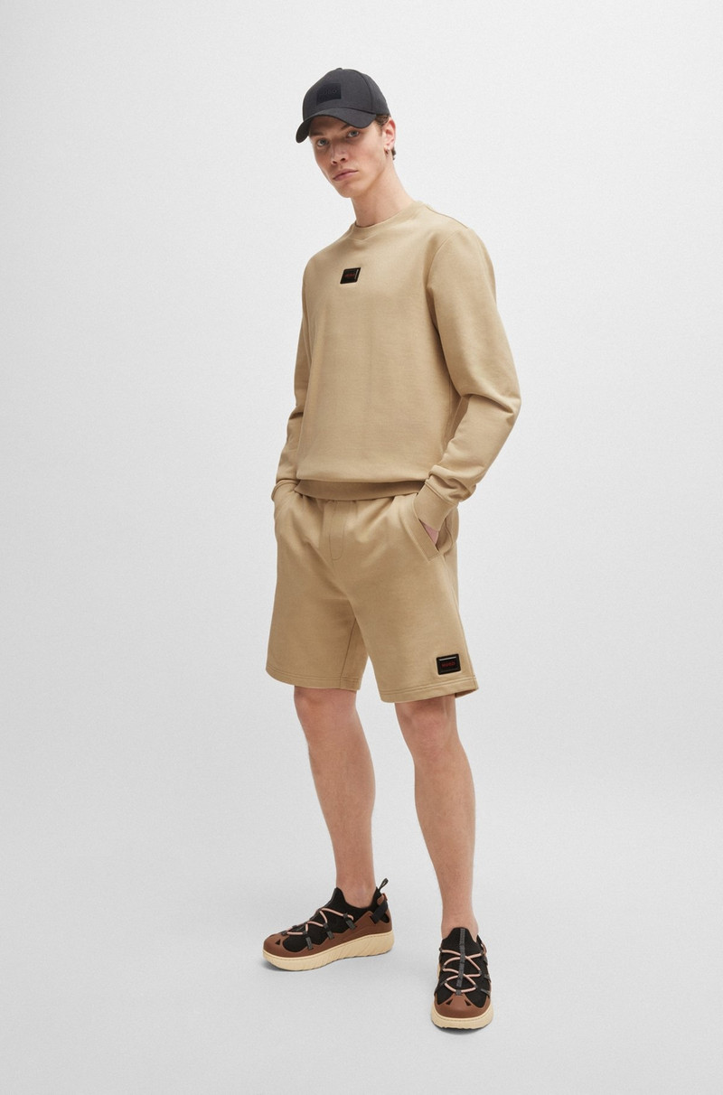 HUGO COTTON-TERRY RELAXED-FIT SHORTS WITH LOGO TRIM outlook