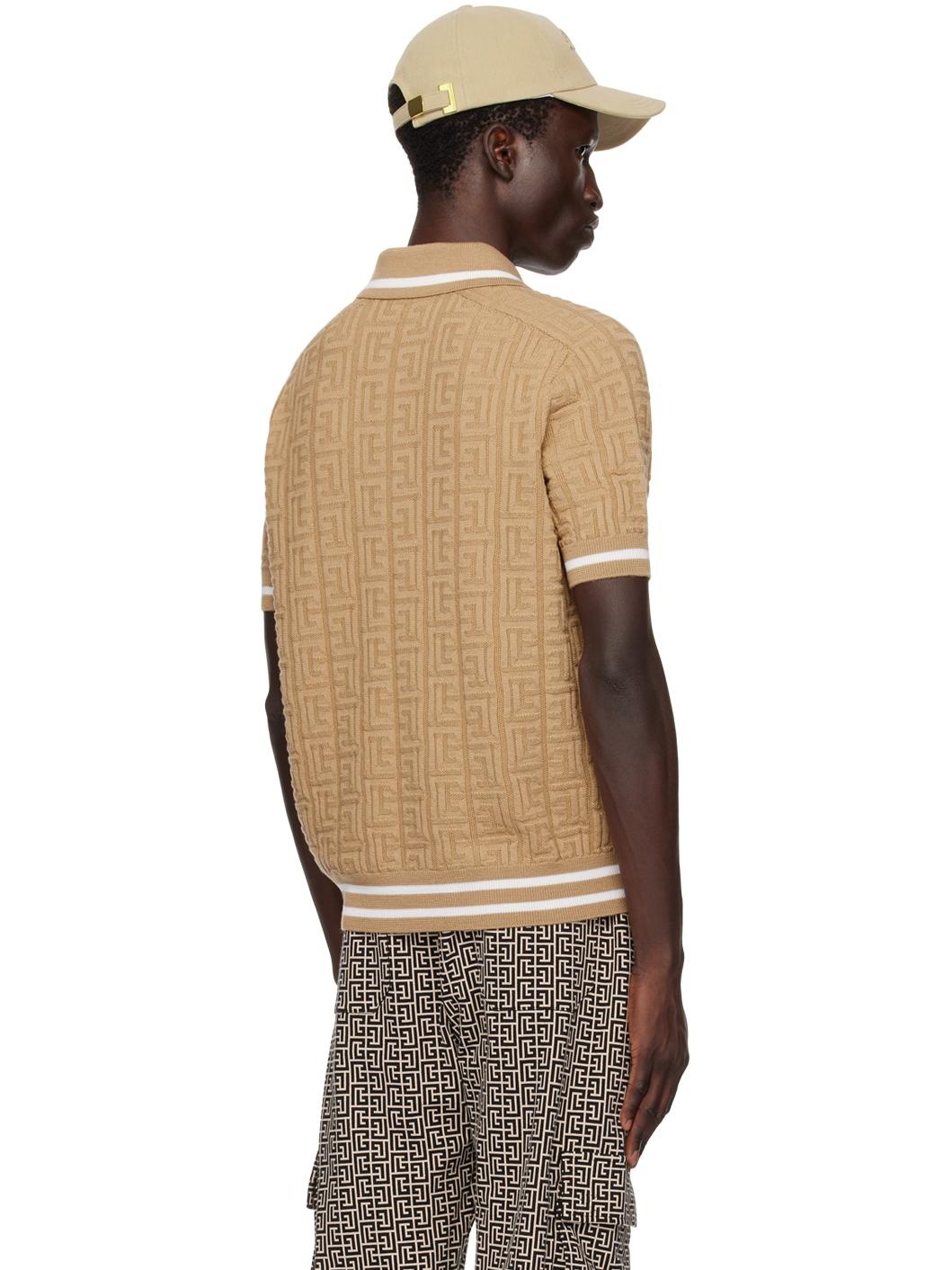 Beige 'PB' Labyrinth Polo - 3