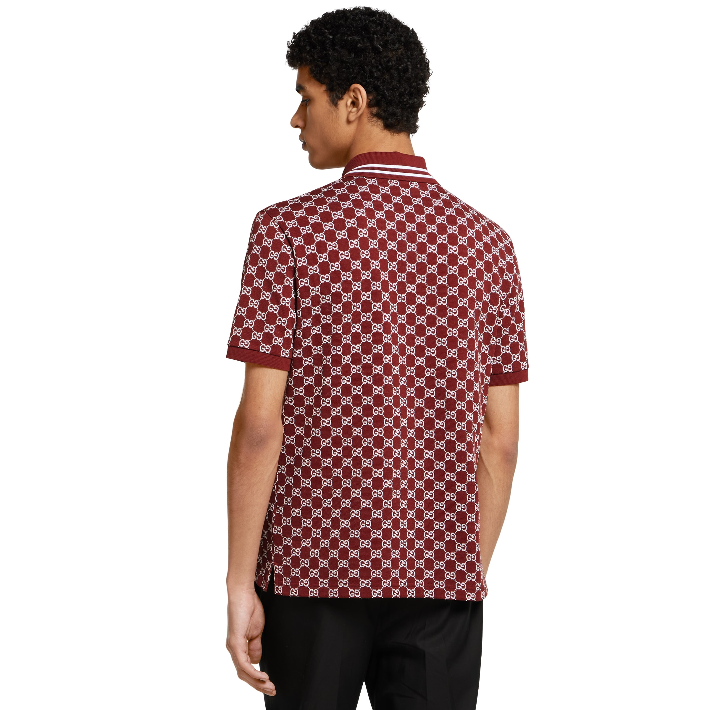 GG cotton piquet jacquard polo shirt - 4