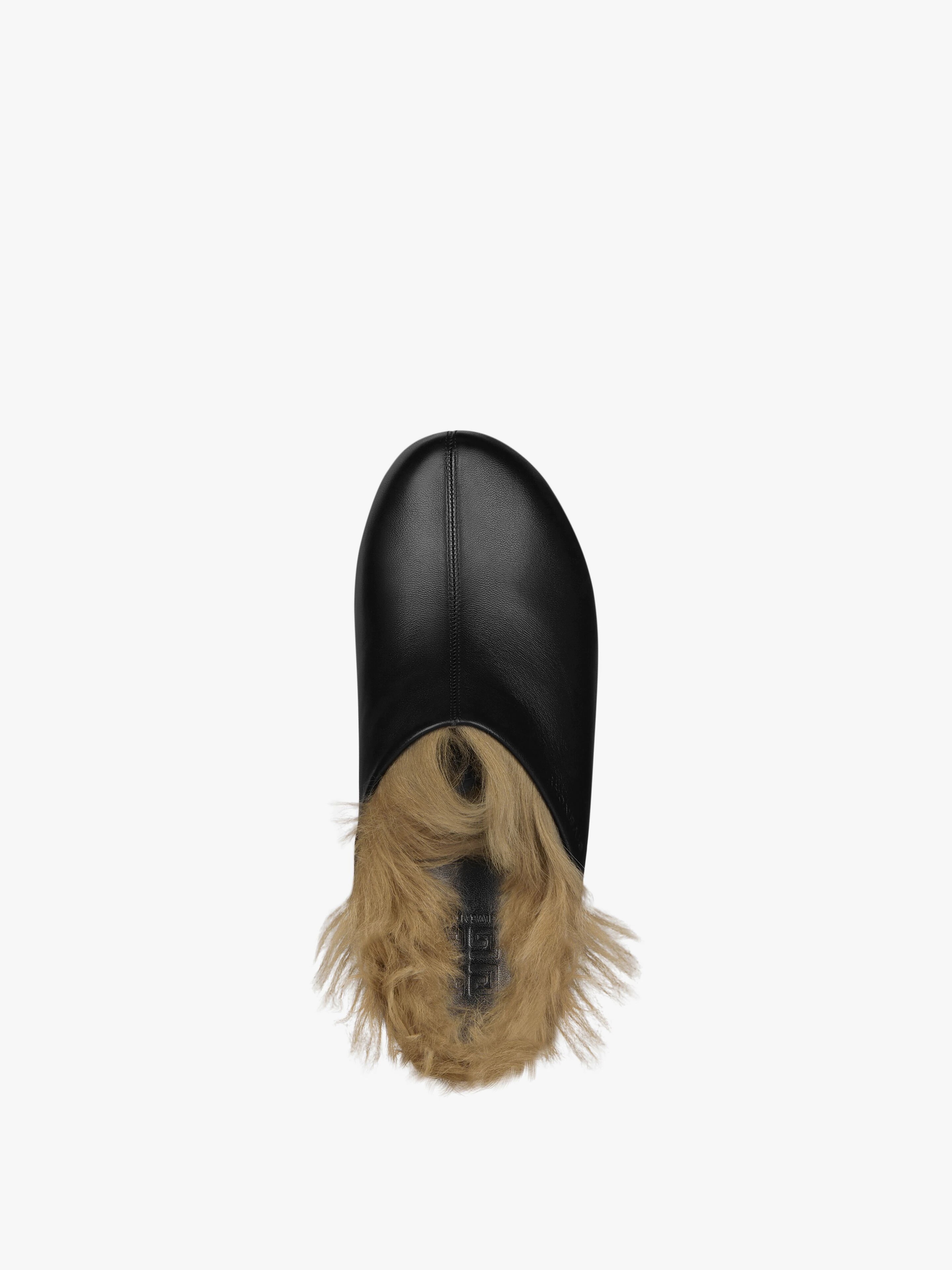 G CLOGS IN LEATHER AND FAUX FUR - 4